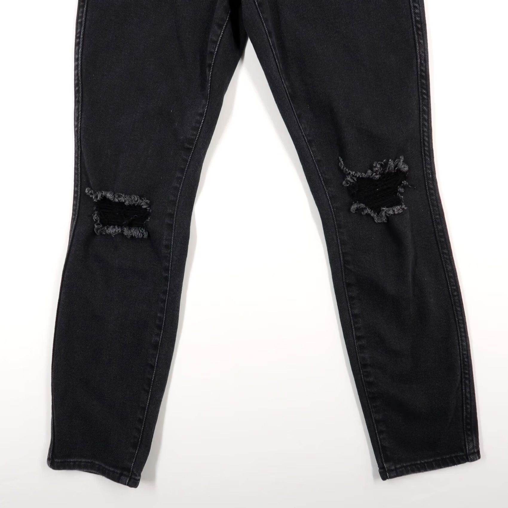 Good American Good American Jeans Womens 2 Black Curve Skinny High Rise Distressed Size 26" / US 2 / IT 38 - 4 Thumbnail