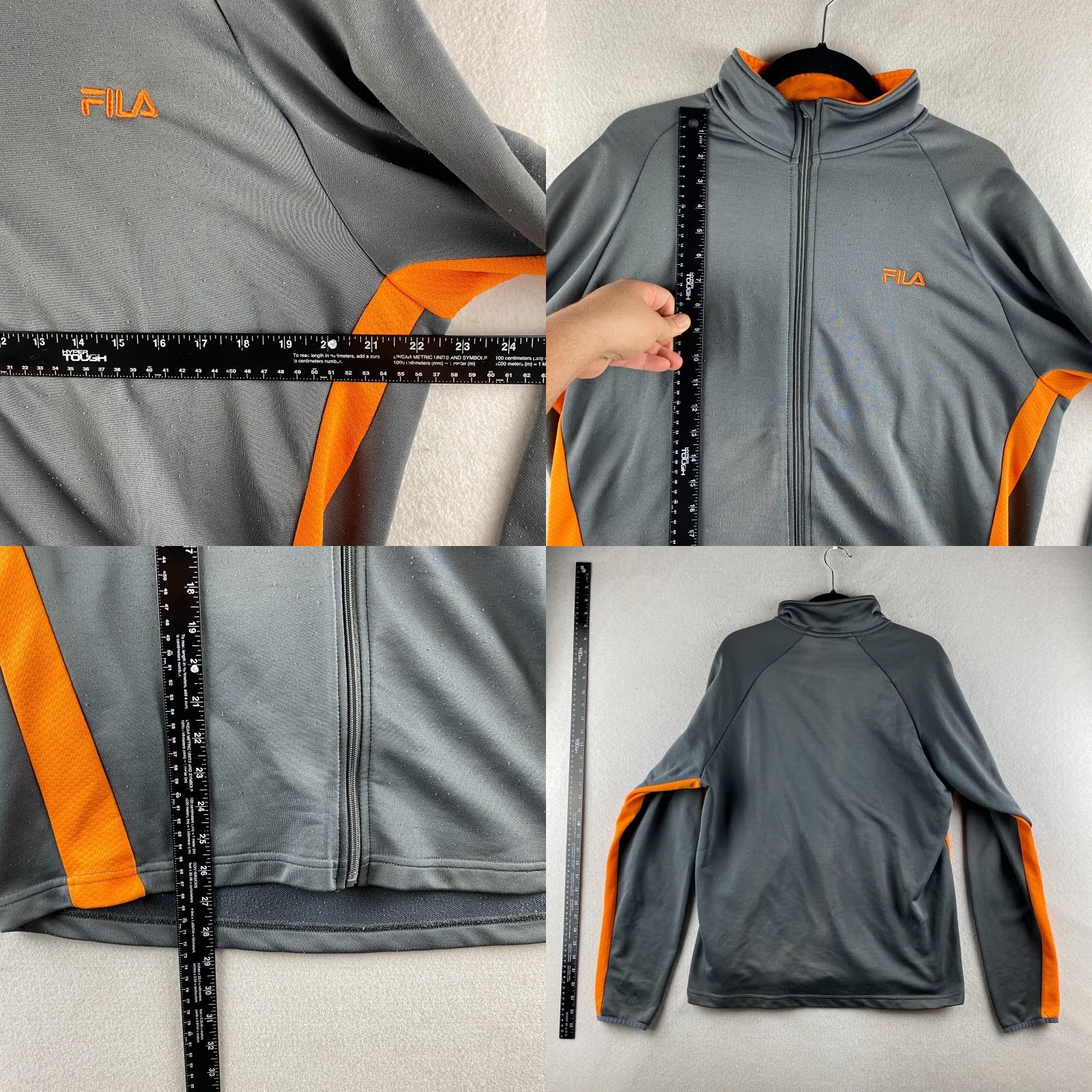 Fila FILA Jacket Mens L Gray Active Full Zip Collared Long Sleeve Shirt Size US L / EU 52-54 / 3 - 8 Thumbnail