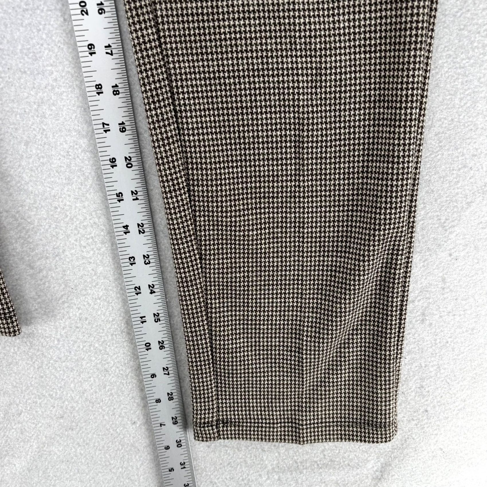 Croft & Barrow Croft & Barrow Ponte Straight Pants Womens Medium Brown Check Pull On Stretch Size 32" / US 10 / IT 46 - 7 Thumbnail