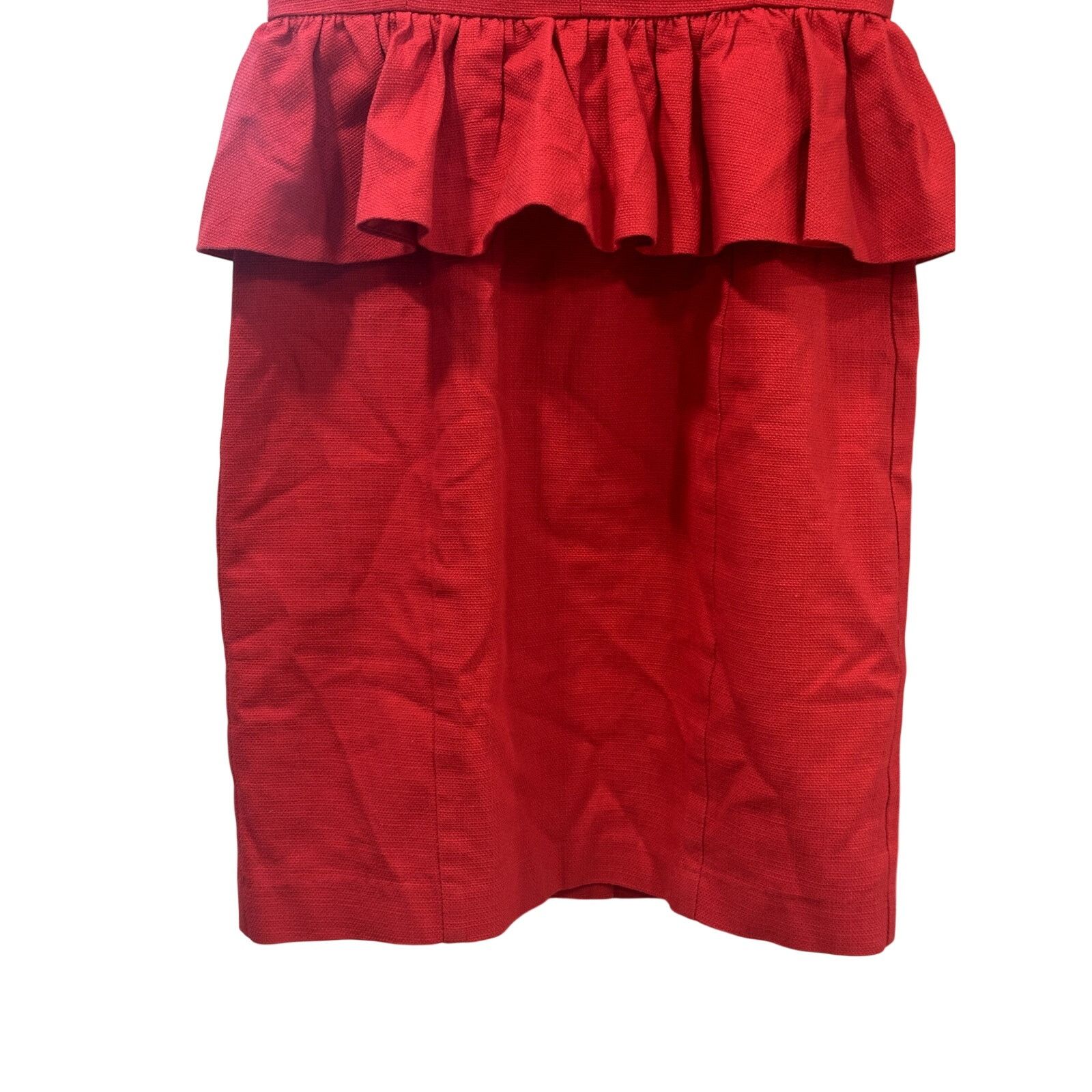 Other Anyn K Women's Red Strapless 100% Cotton Peplum Mini Dress S Size S / US 4 / IT 40 - 4 Thumbnail