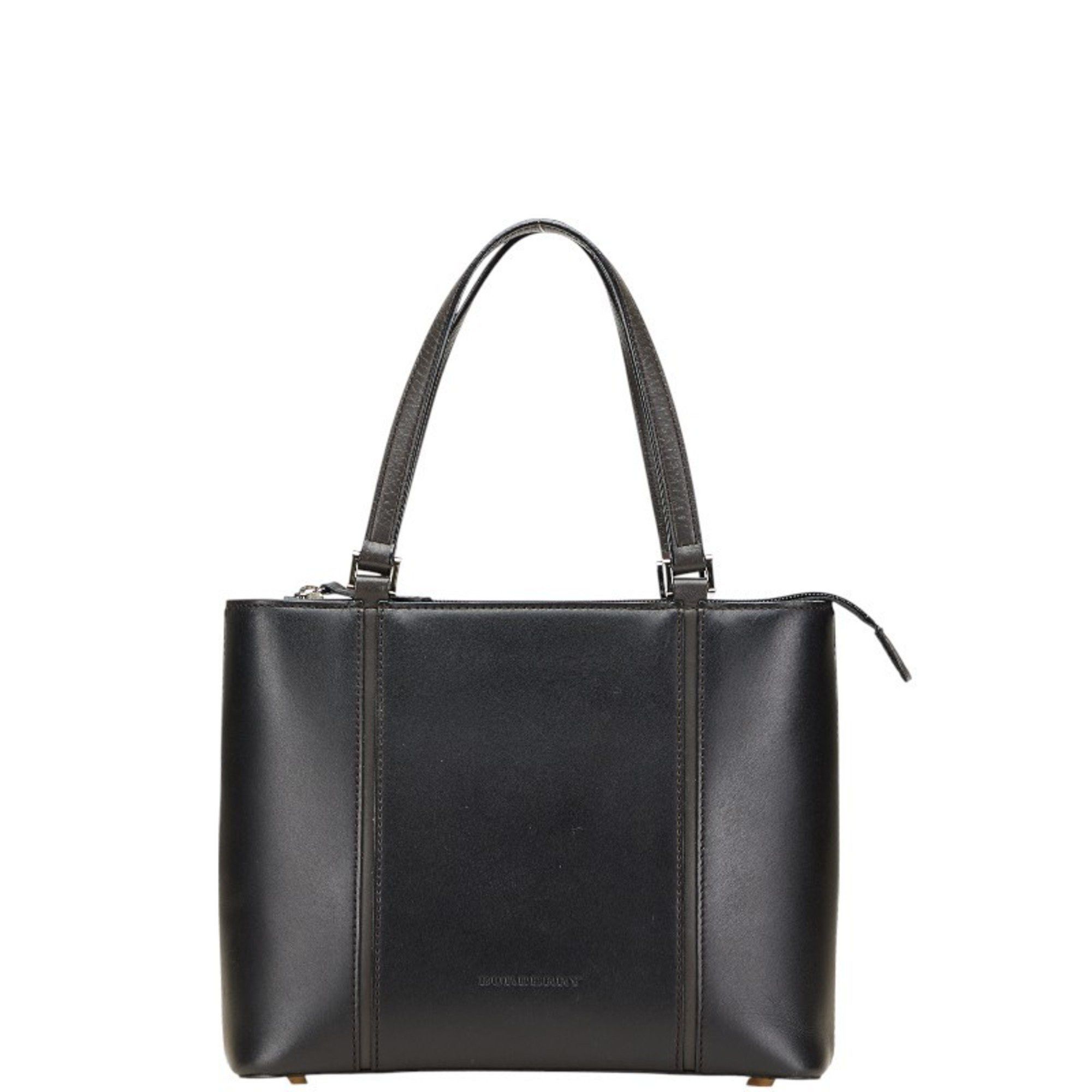 Burberry Nova Check Lining Handbag in Black Leather for Women