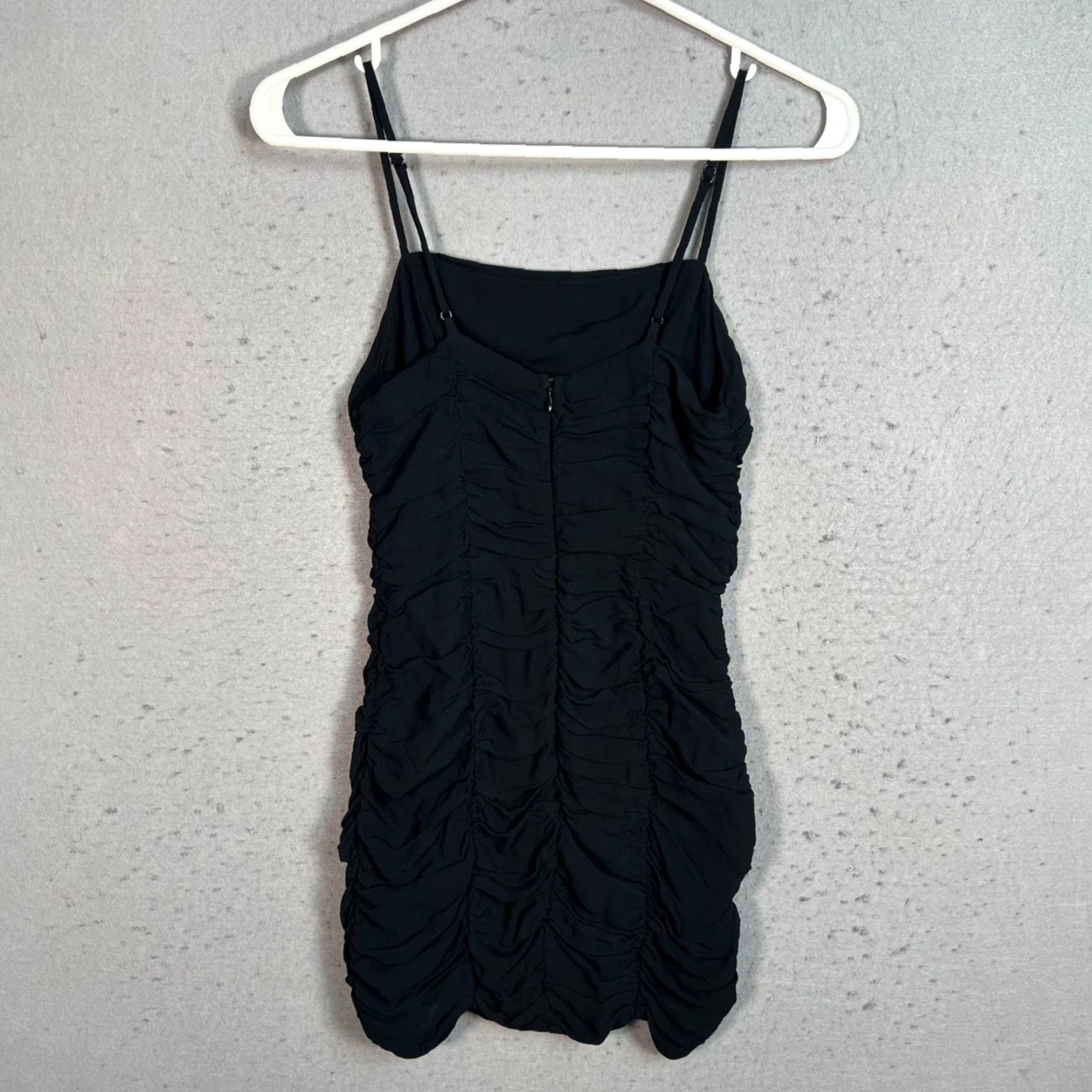 Reformation VINTAGE Reformation Dress Adult Womens 0 Mini Sleeveless Black Viscose Ruched Size XS / US 0-2 / IT 36-38 - 2 Thumbnail