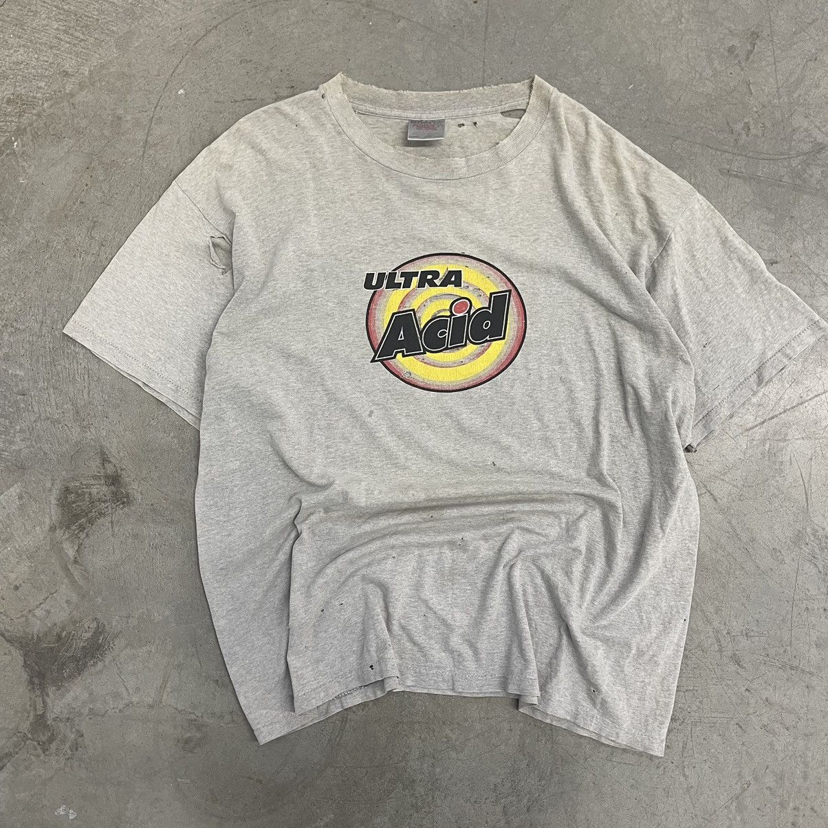 image of Made In USA x Vintage Crazy Vintage 90's Acid Parody Rave Tee in Grey, Men's (Size XL)