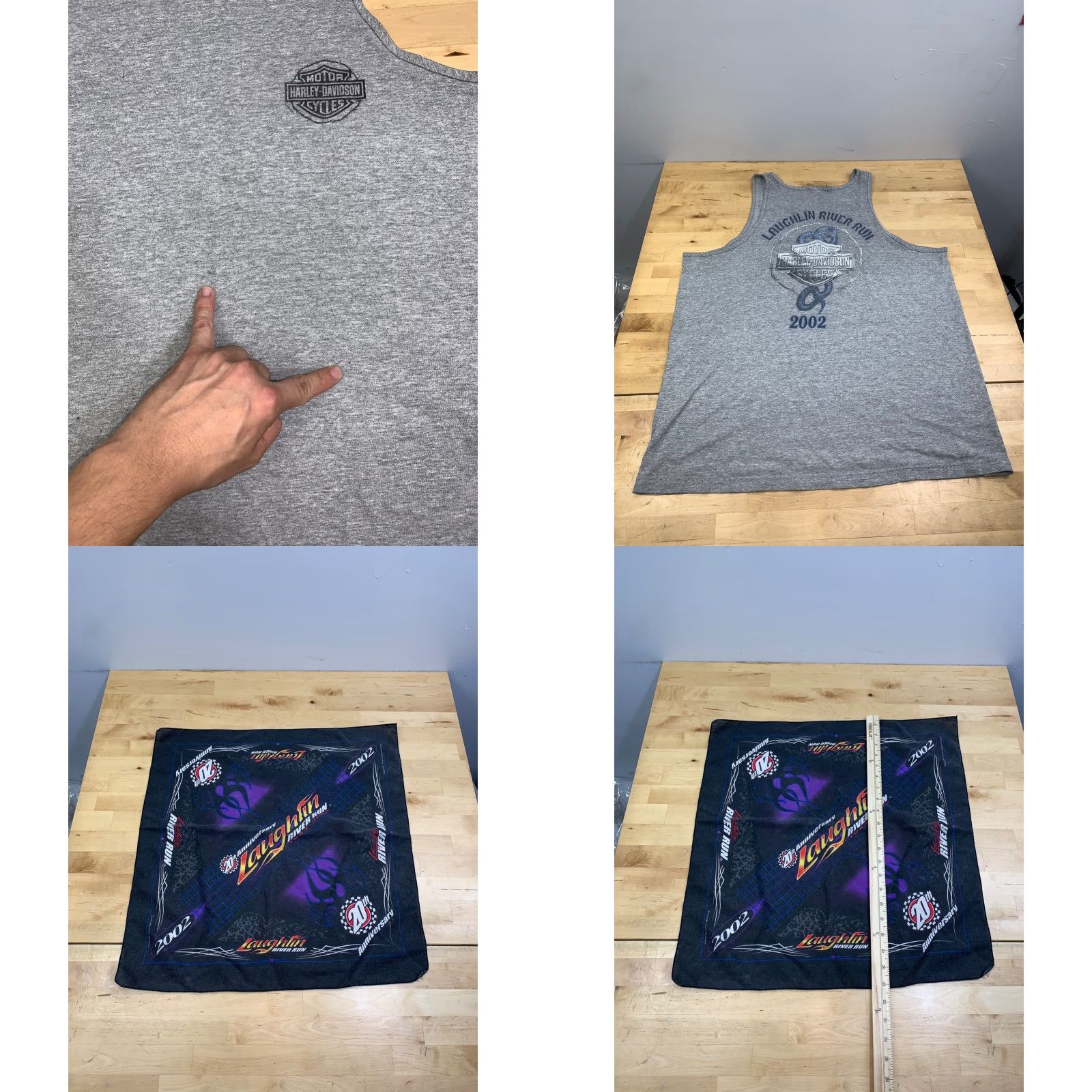 Harley Davidson VINTAGE Harley-Davidson Tank Top Men XL Gray Biker Motorcycle Y2K 2000s Logo Shirt Size US XL / EU 56 / 4 - 8 Thumbnail