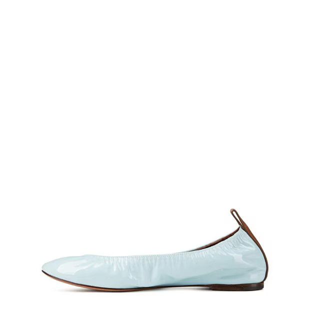 Lanvin o1g2r1mq1024 Leather Ballet Flats in Light Blue & Brown Size US 9 / IT 39 - 2 Thumbnail