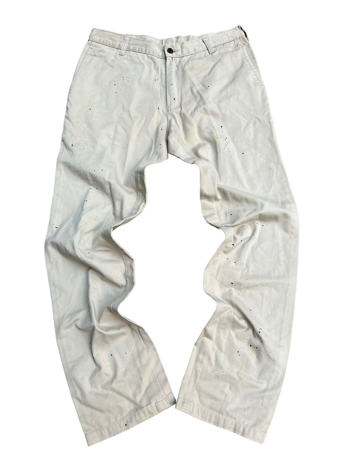 image of Comme Des Garcons x Comme Des Garcons Homme Plus Vintage Cdgh+ Paint Splatter Cotton Pants in Cream