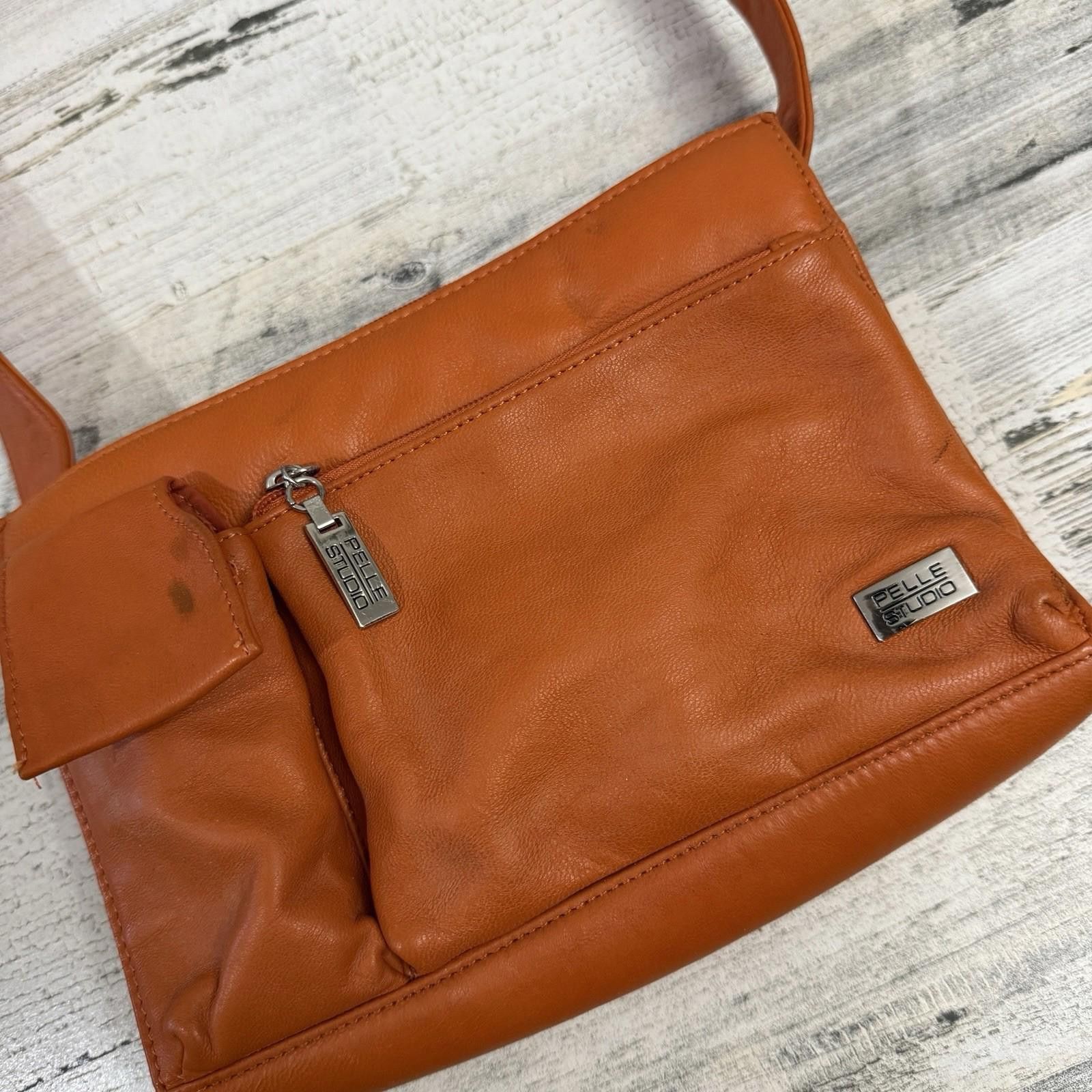 Designer Orange Pelle Studio Leather Y2K Shoulder Bag Size ONE SIZE - 2 Thumbnail