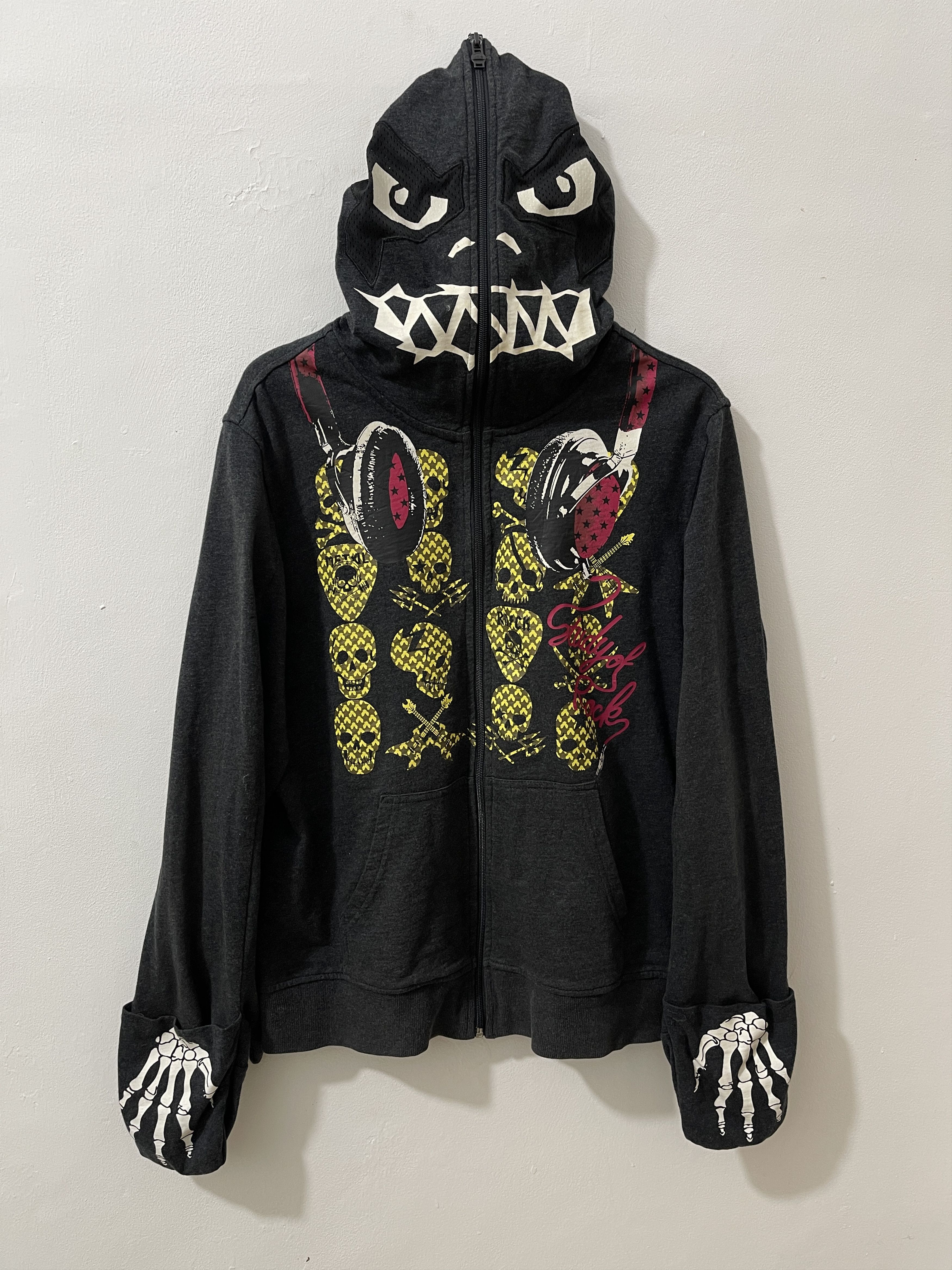 2000’s archive ppfm skull zip hoodie y2k Japanese Brand × PPFM × Streetwear 2000s PPFM - Multi Zip Skeleton