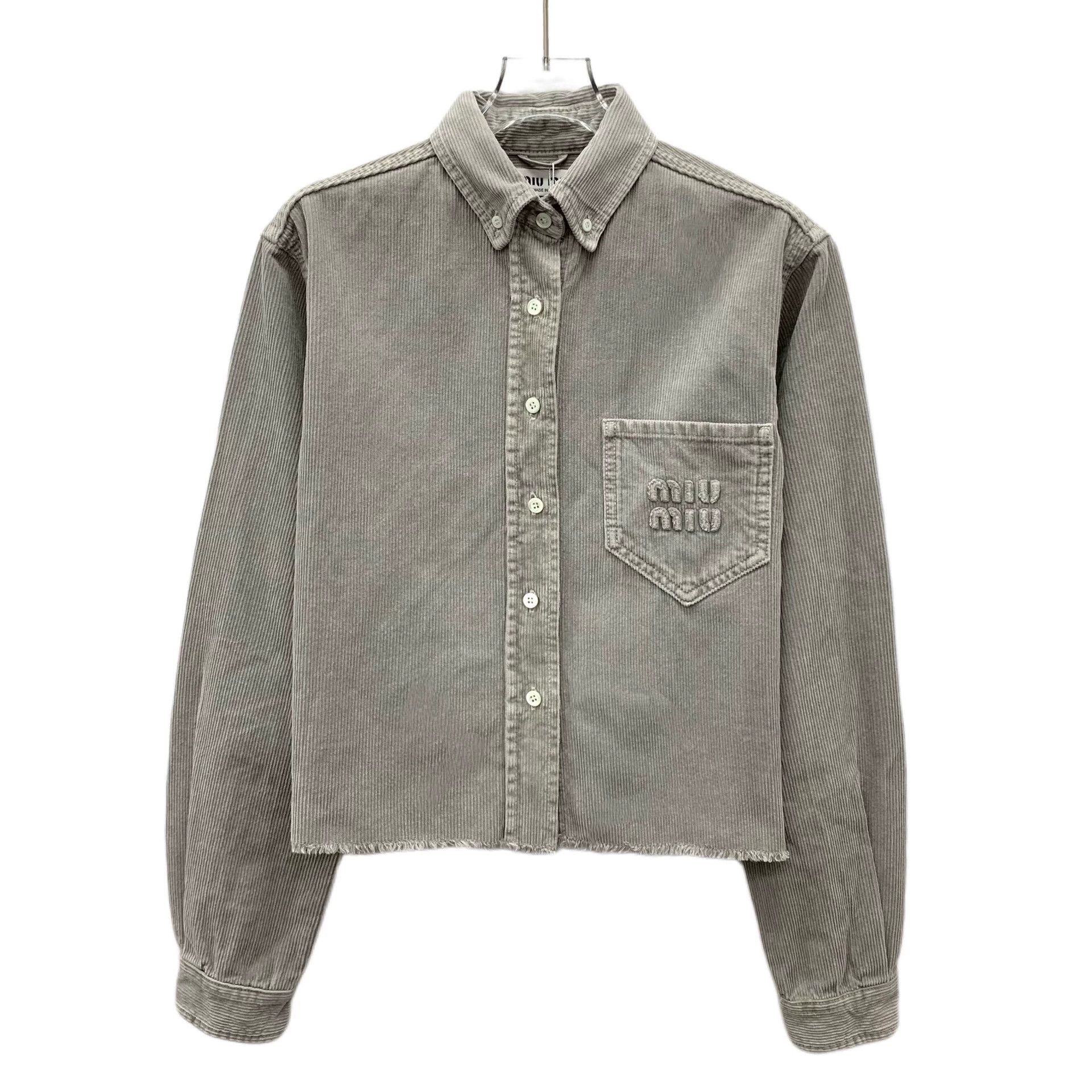 Miu Miu Miu Miu Cotton Collar Single-Breasted Long-Sleeve Shirt Size S / US 4 / IT 40 - 1 Thumbnail