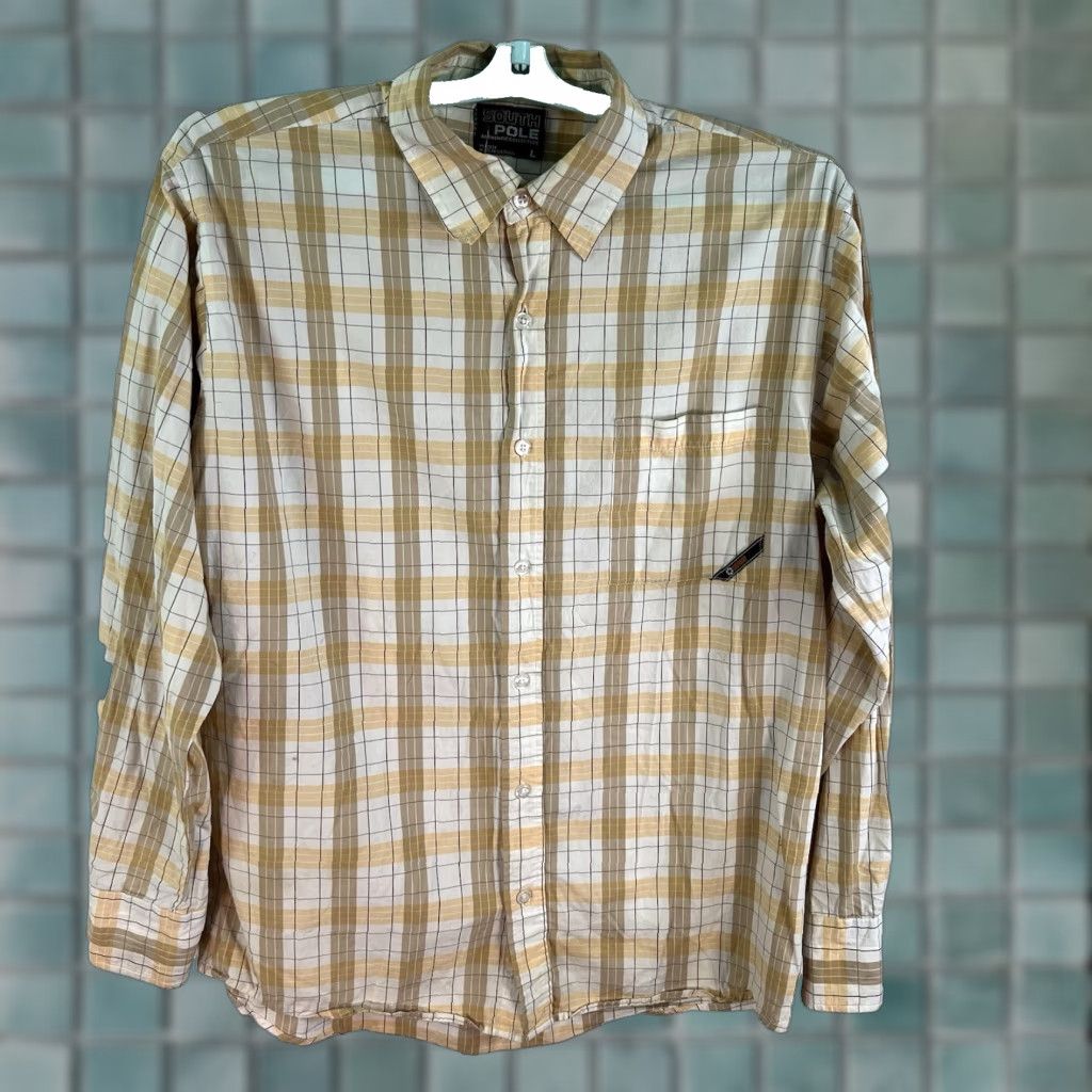 Southpole VTG South Pole Plaid Button-Up Shirt Mens L Yellow Y2K Hip Hop Retro Style Button-Up Shirt Size US L / EU 52-54 / 3 - 1 Thumbnail
