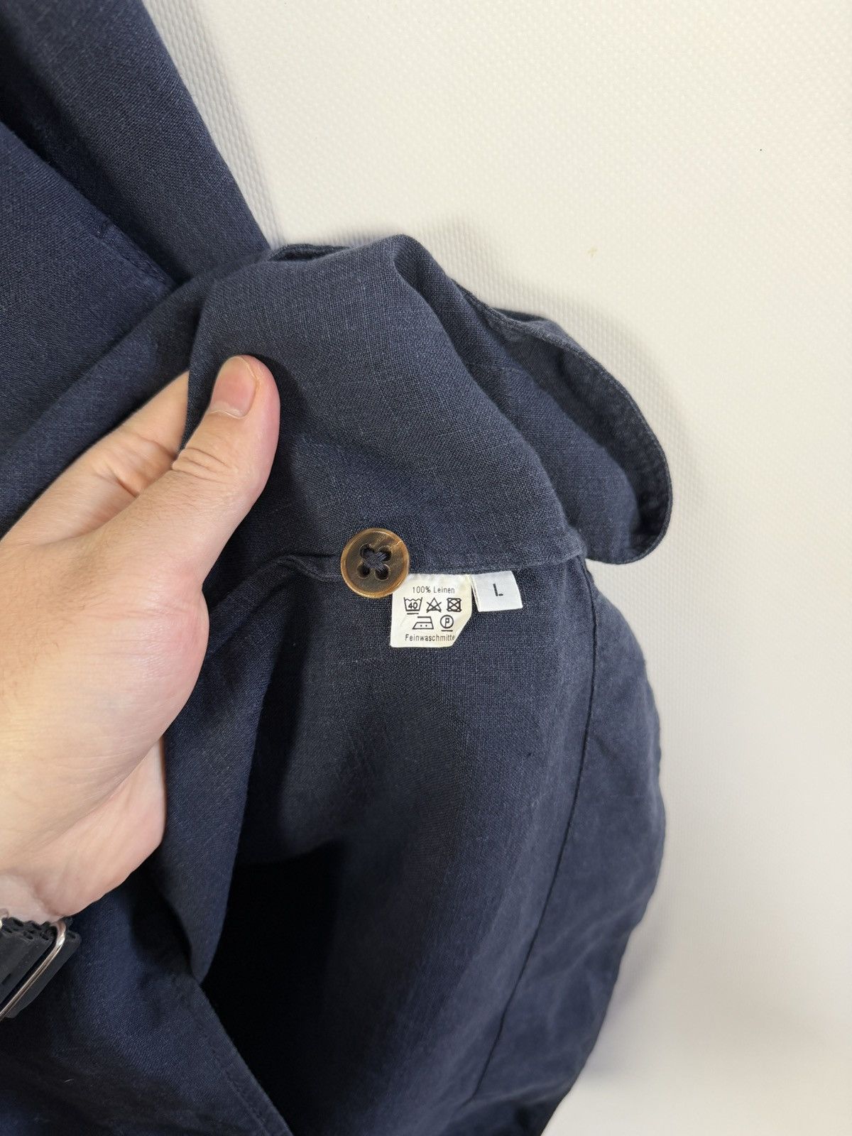 Vintage Manufactum Workwear Linen Shirt Vintage Half Button Pullover Size US L / EU 52-54 / 3 - 7 Thumbnail