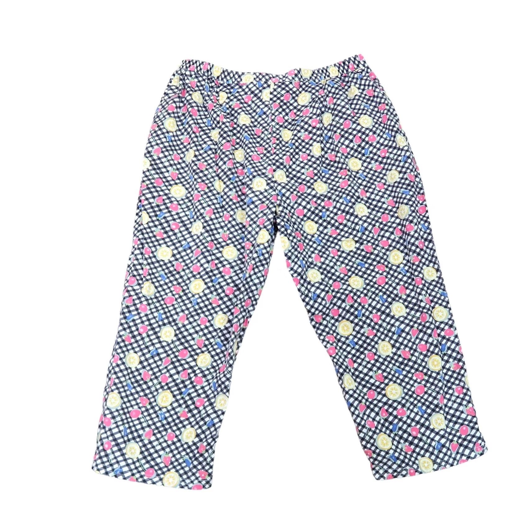 Vintage VINTAGE Sag Harbor Capri Pants Womens 90s Cotton Black White Gingham Fruit Print High Rise Casual Size 36" / US 14 / IT 50 - 3 Thumbnail