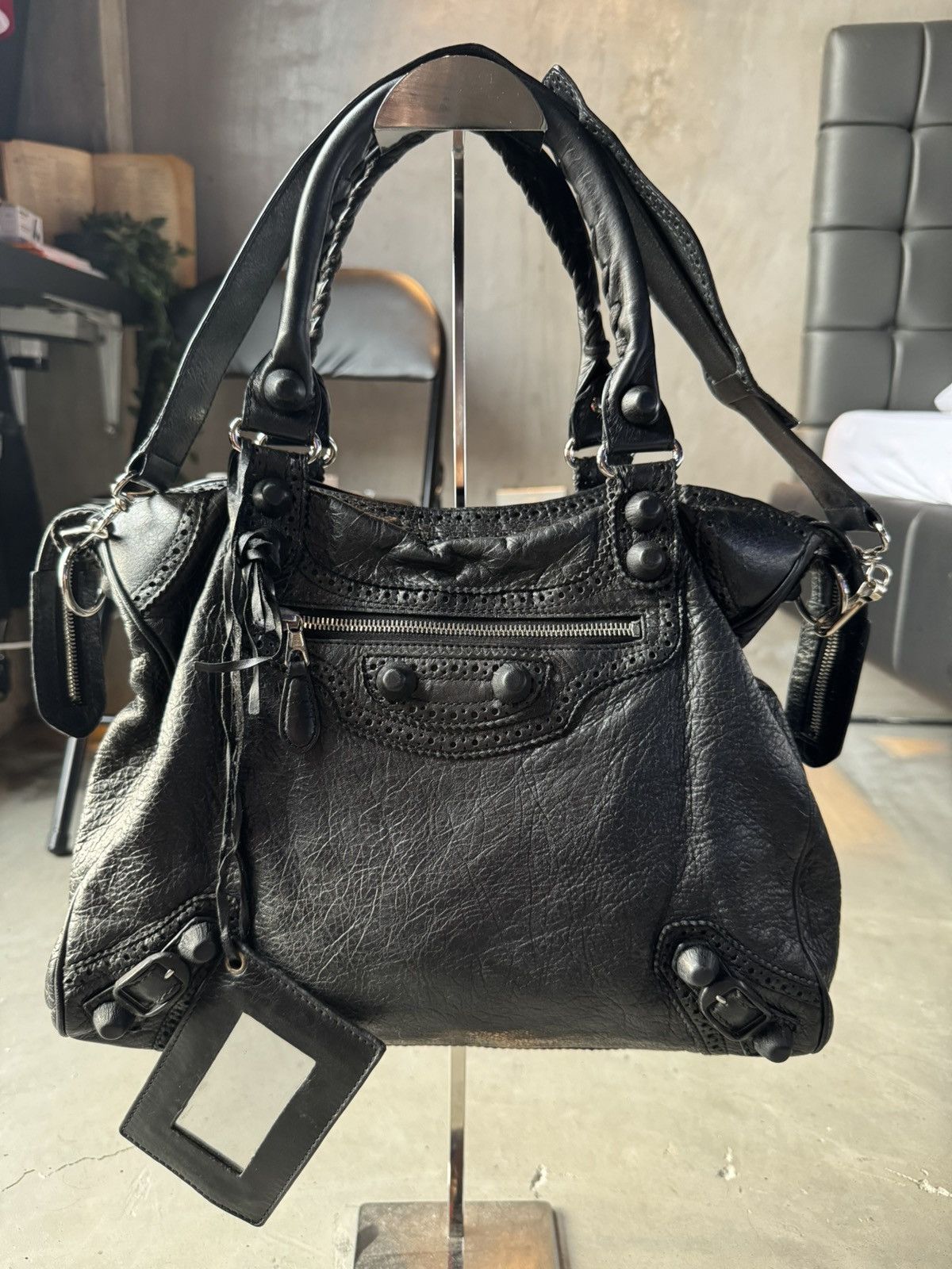 Balenciaga Balenciaga Black Leather Brogues GCH Midday Tote Size ONE SIZE - 1 Thumbnail