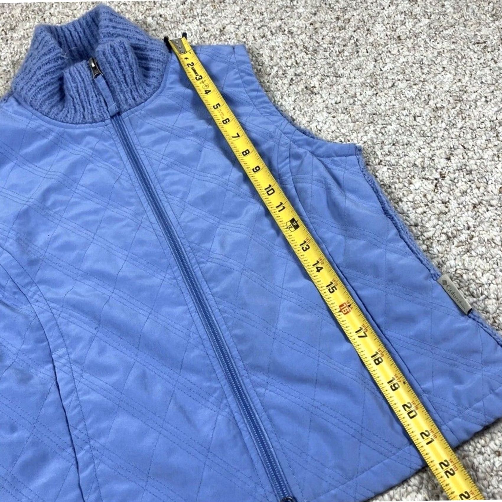 Vintage Columbia Women M Full Zip Quilted Knit Vest Sleeveless Wool Blend Size M / US 6-8 / IT 42-44 - 7 Thumbnail