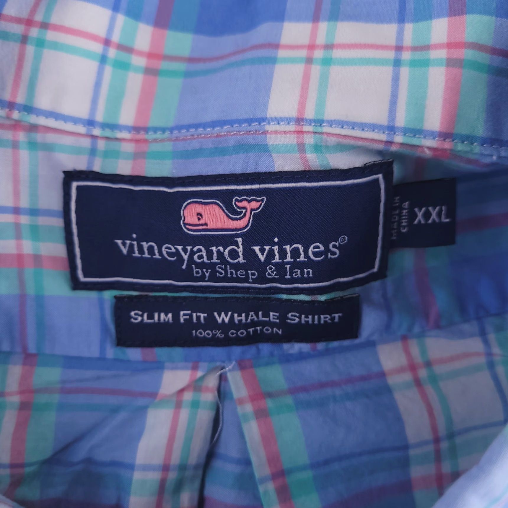 Vineyard Vines Vineyard Vines Shirt Mens 2XL Slim Fit Long Sleeve Plaid Check Whale Shirt Button-Up Size US XXL / EU 58 / 5 - 3 Thumbnail