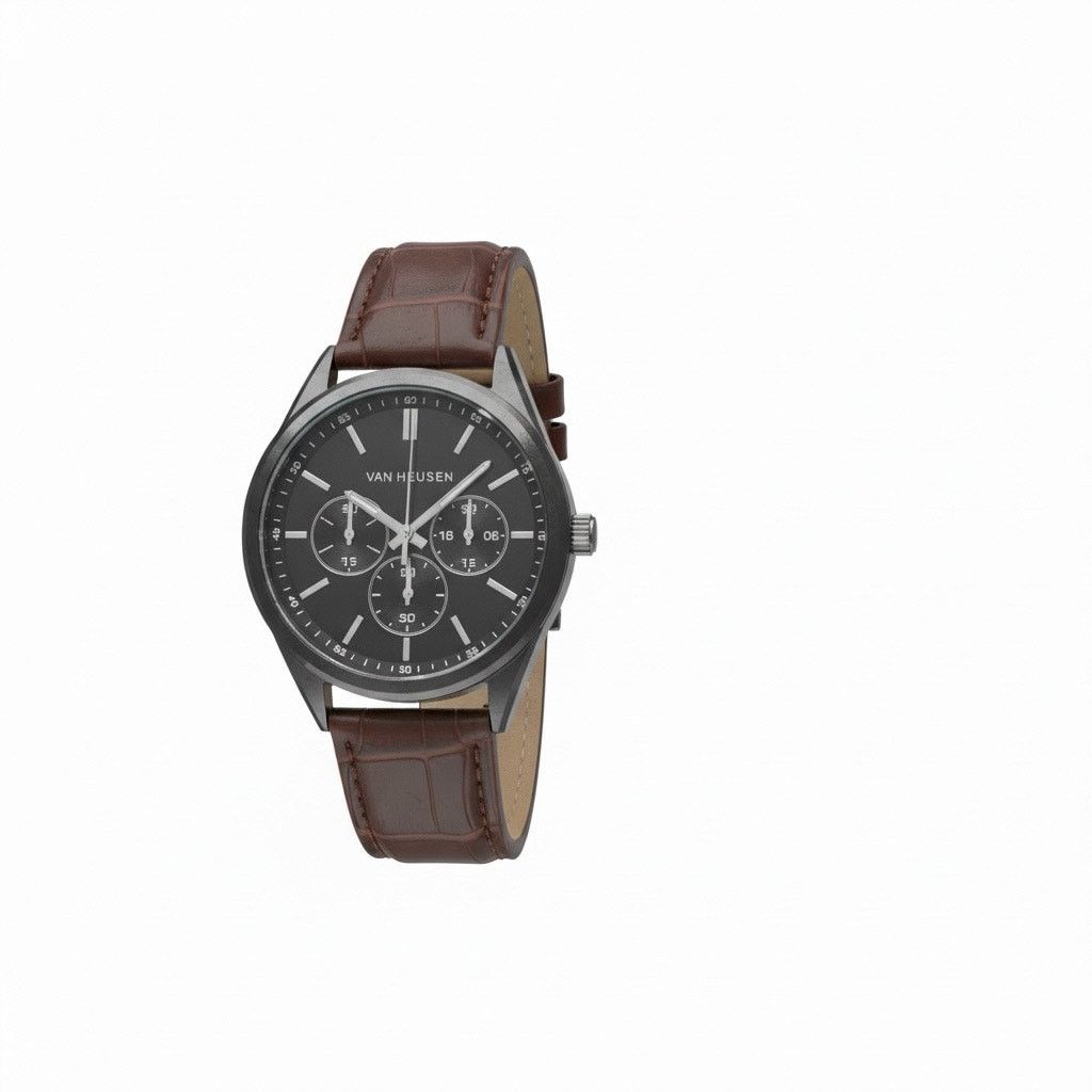 Van Heusen Van Heusen Men’s Watch & Bracelet Set Brown Leather Size ONE SIZE - 1 Thumbnail