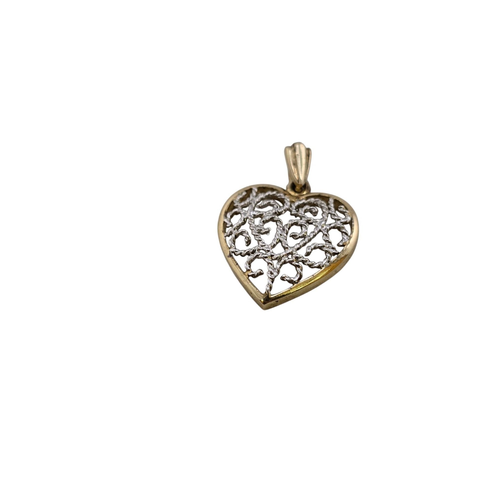 Vintage Vintage 925 Sterling Silver Filigree Heart Pendant Charm (A7 Size ONE SIZE - 2 Thumbnail