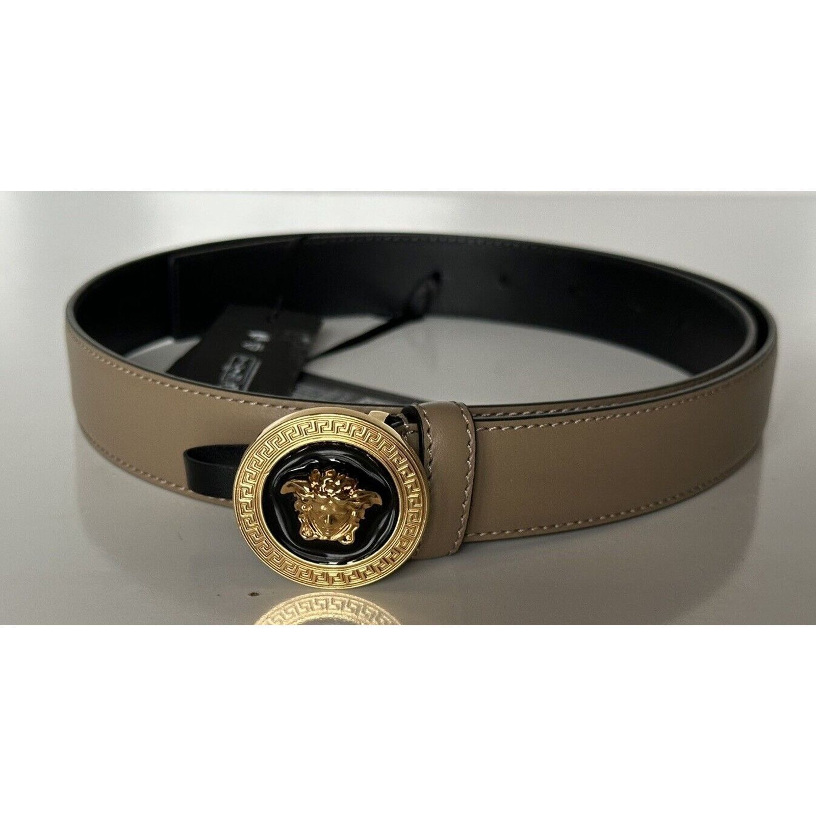 Versace Versace Medusa-Buckle Brown Leather Belt 125 (50) 1012369 Size ONE SIZE - 4 Thumbnail