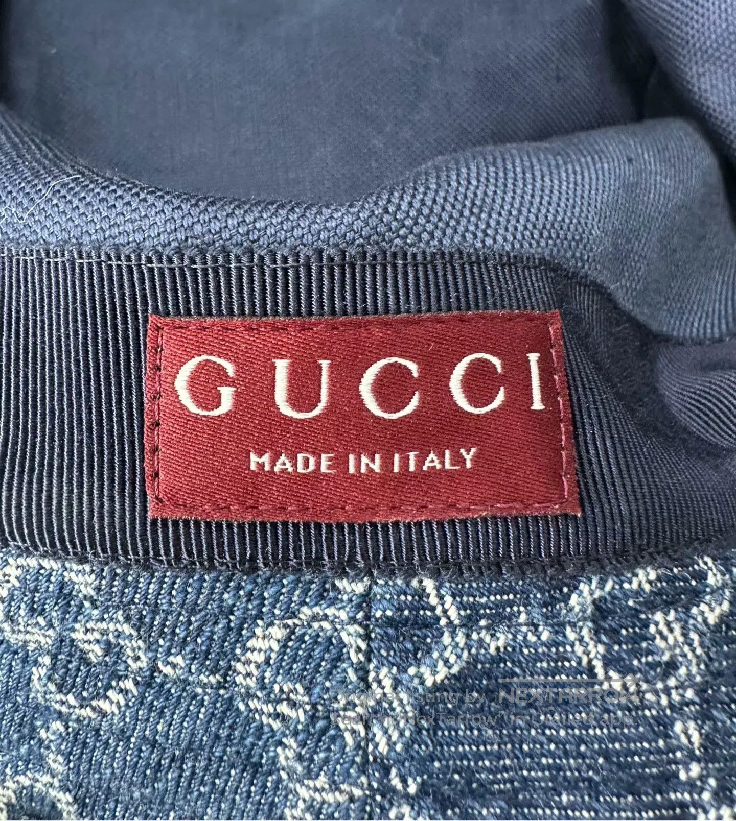 Gucci Guicci size M Blue Full Logo Fisherman's Hat| Size ONE SIZE - 3 Thumbnail