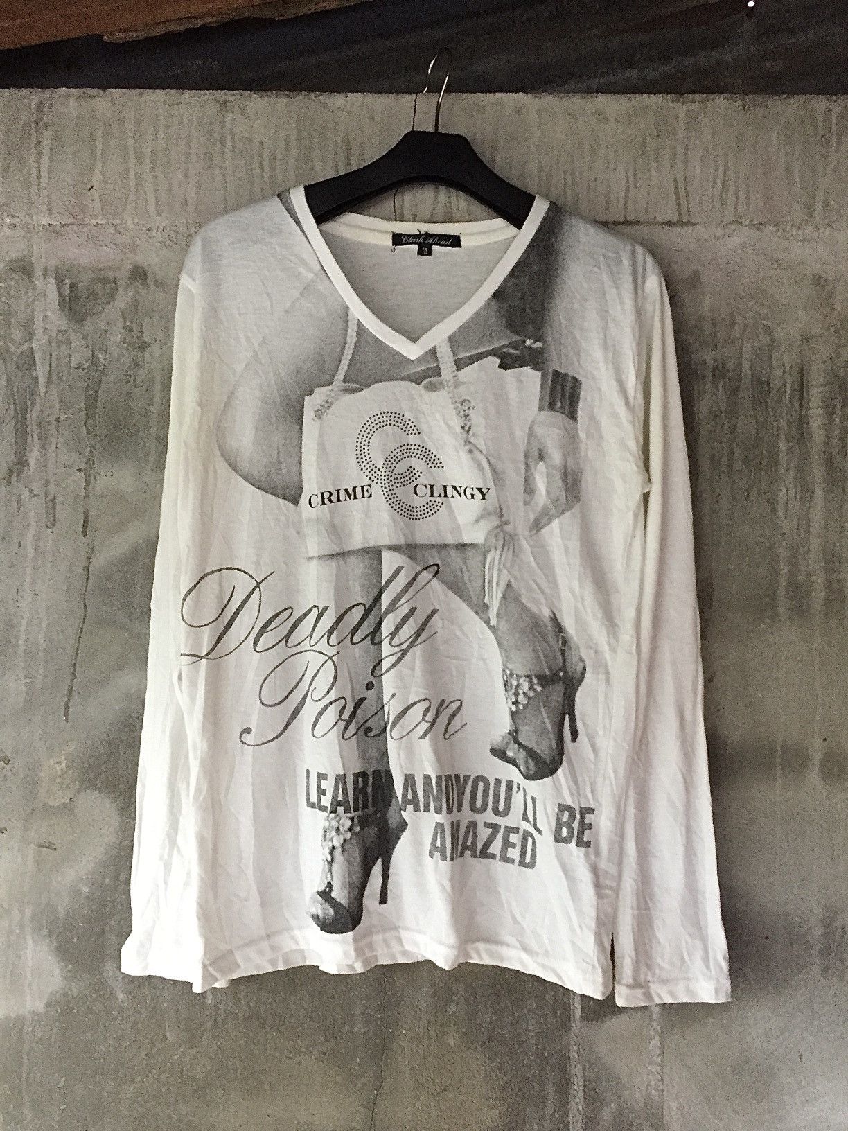 image of Beauty Beast x If Six Was Nine Crime Clingy Deadly Poison Clash Ahead Long Sleeve in White (Size Me