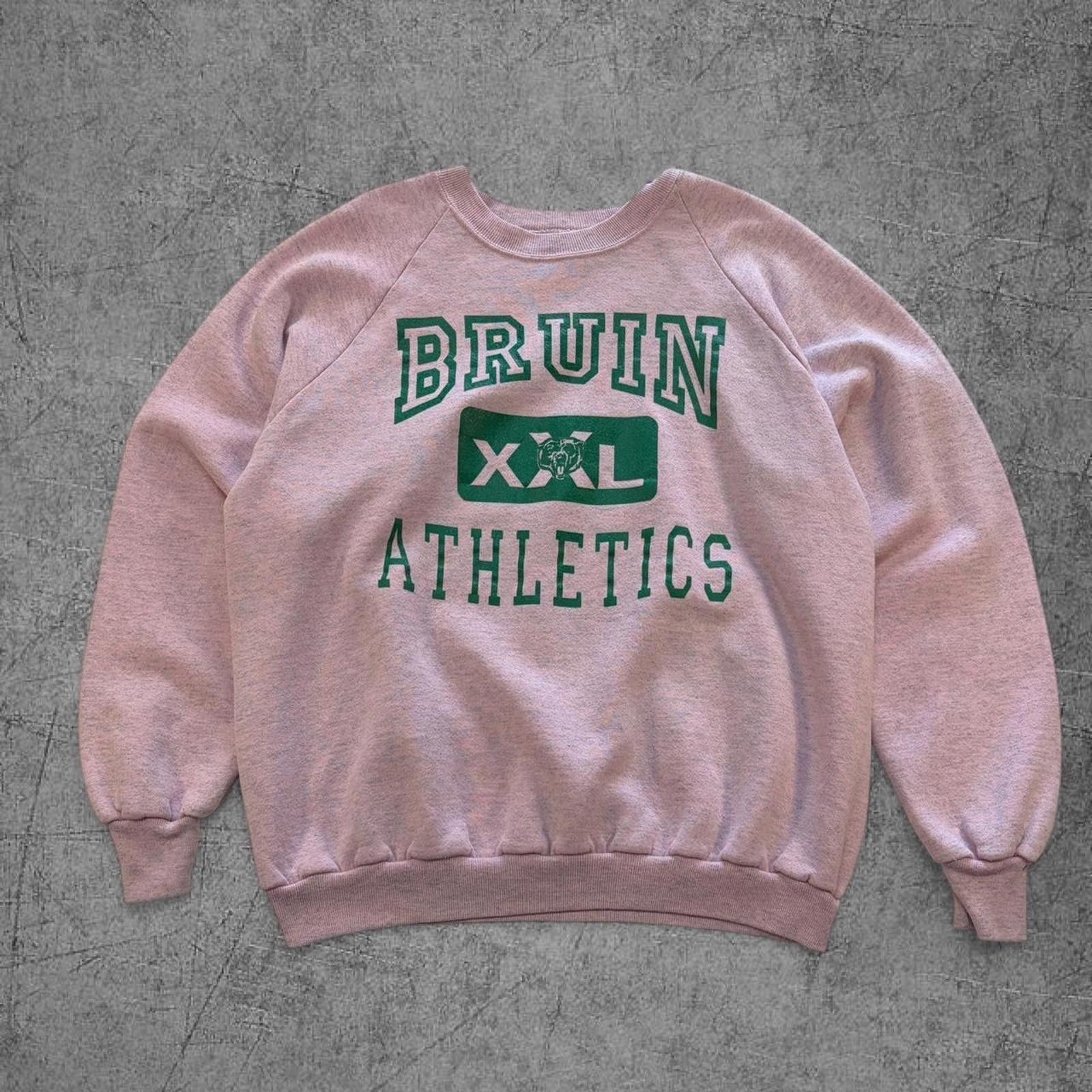 Vintage Vintage 80s Bruin Athletics Pink Crewneck Size US XL / EU 56 / 4 - 1 Thumbnail