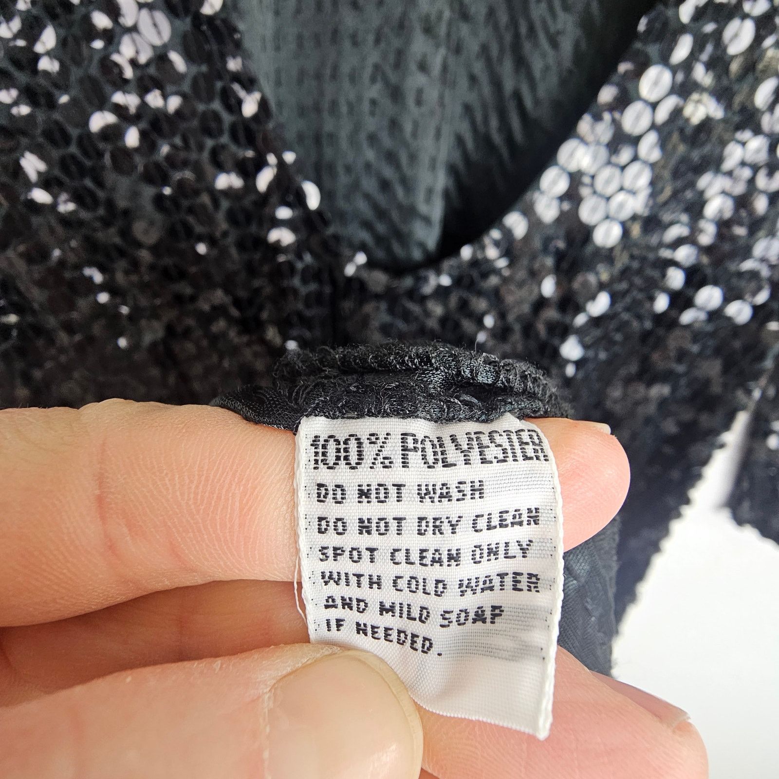Oleg Cassini Vintage Oleg Cassini Womens Black Sequin Midi Dress Sz 6 Size M / US 6-8 / IT 42-44 - 8 Thumbnail