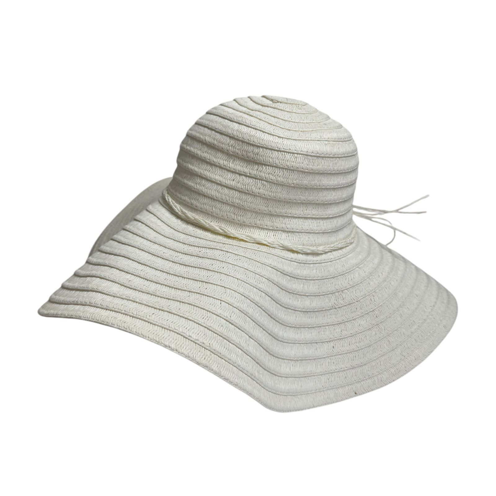 Panama Jack PANAMA JACK White Paper Braided Wide Brim Hat One Size Size ONE SIZE - 4 Thumbnail