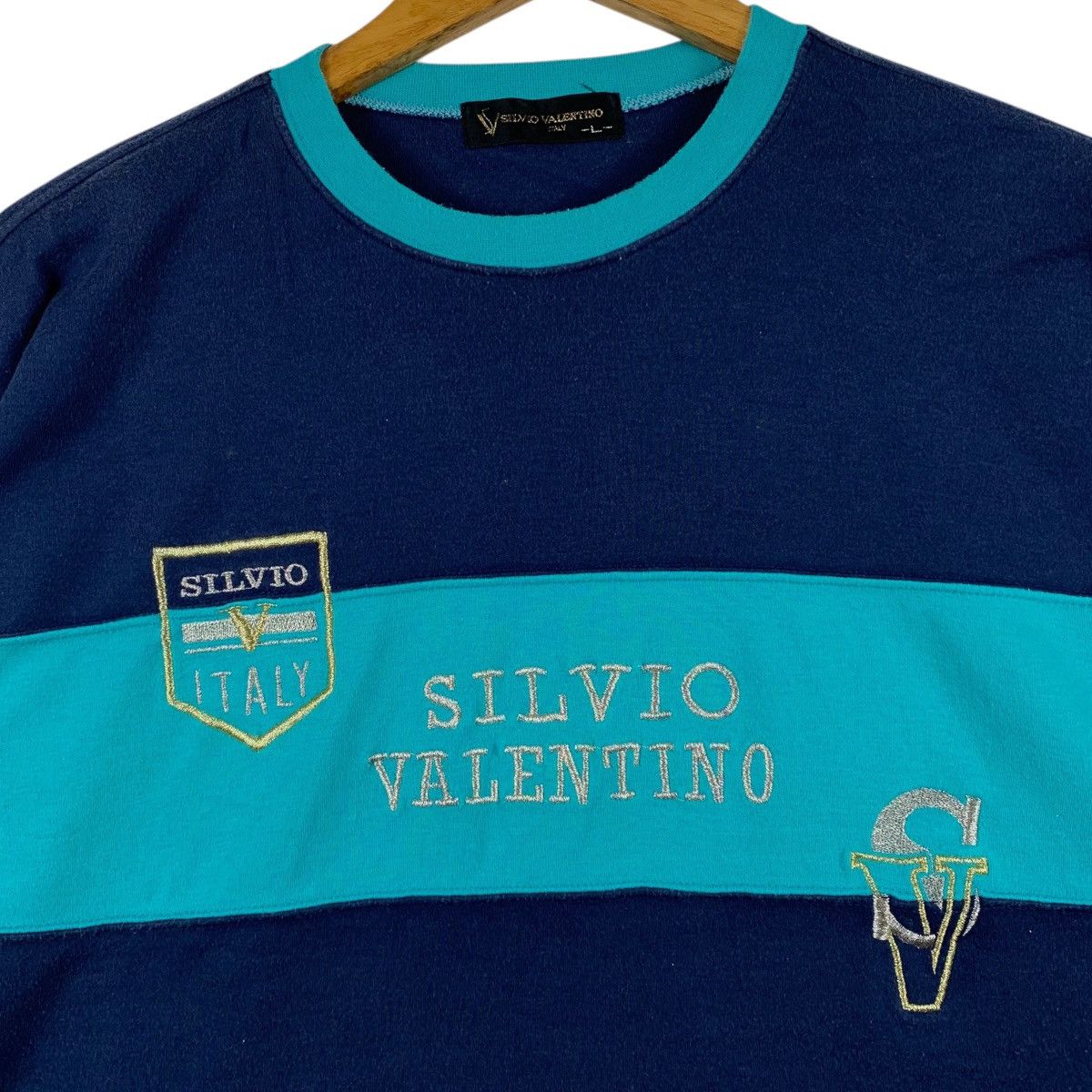 Valentino × Vintage Vintage SILVIO VALENTINO Italy Italian Designer Big T-Shirt Size US L / EU 52-54 / 3 - 4 Thumbnail
