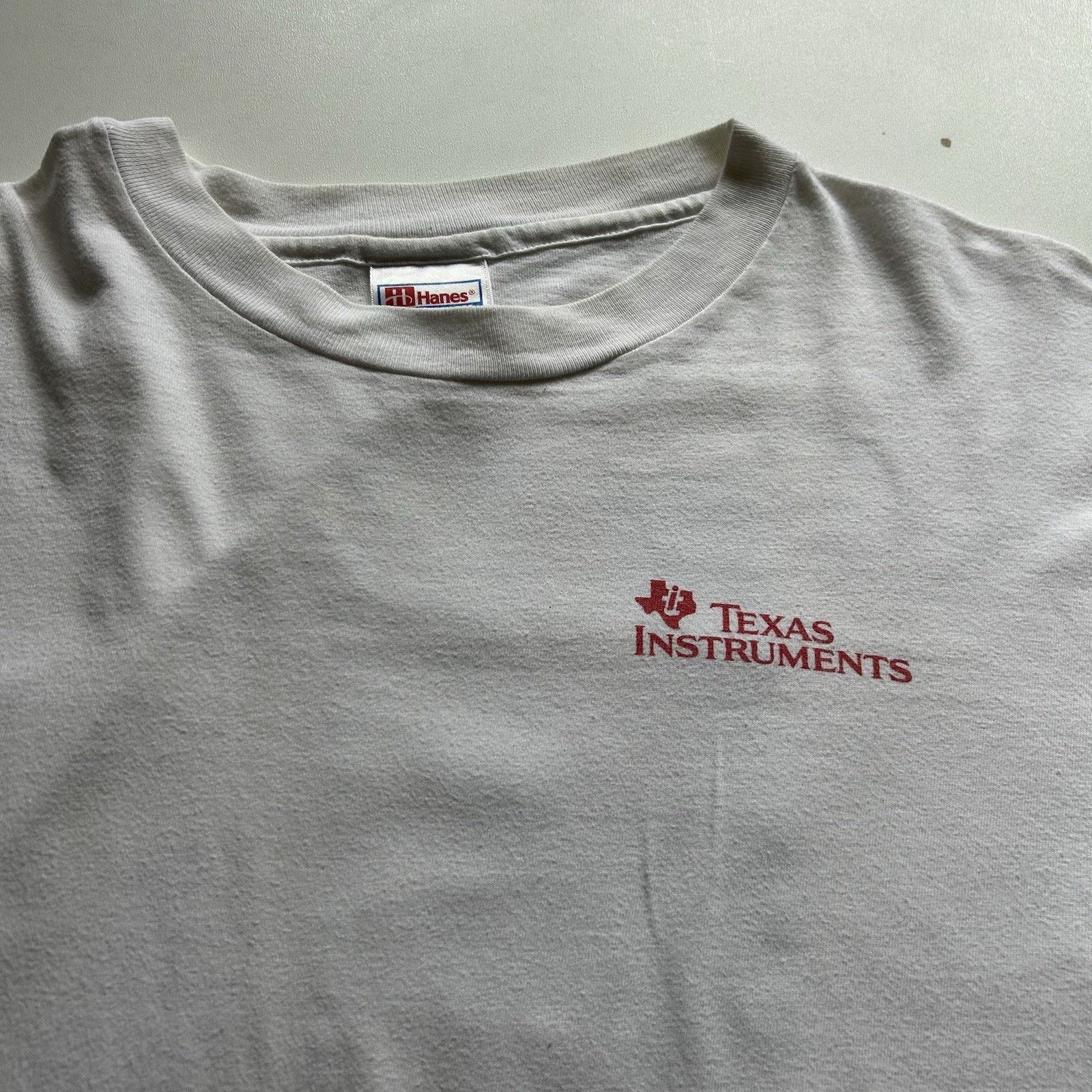Hanes × Vintage Vintage Texas Instruments T-Shirt XL Hanes Beefy Long Sleeve Size US XL / EU 56 / 4 - 4 Thumbnail