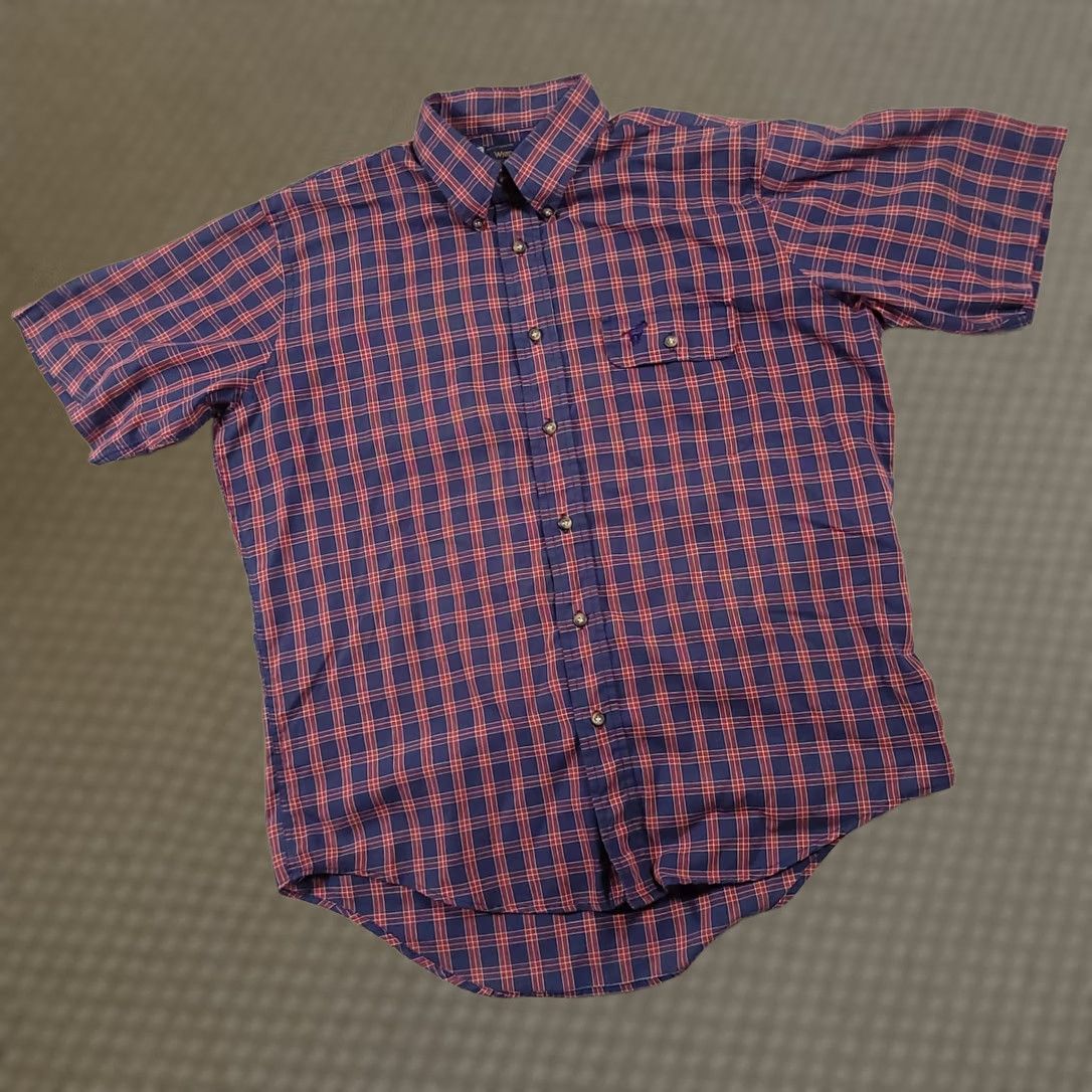 Wrangler Vintage Wrangler Short Sleeve Button Up Shirt Mens Large Single Needle Tailoring Size US L / EU 52-54 / 3 - 1 Thumbnail