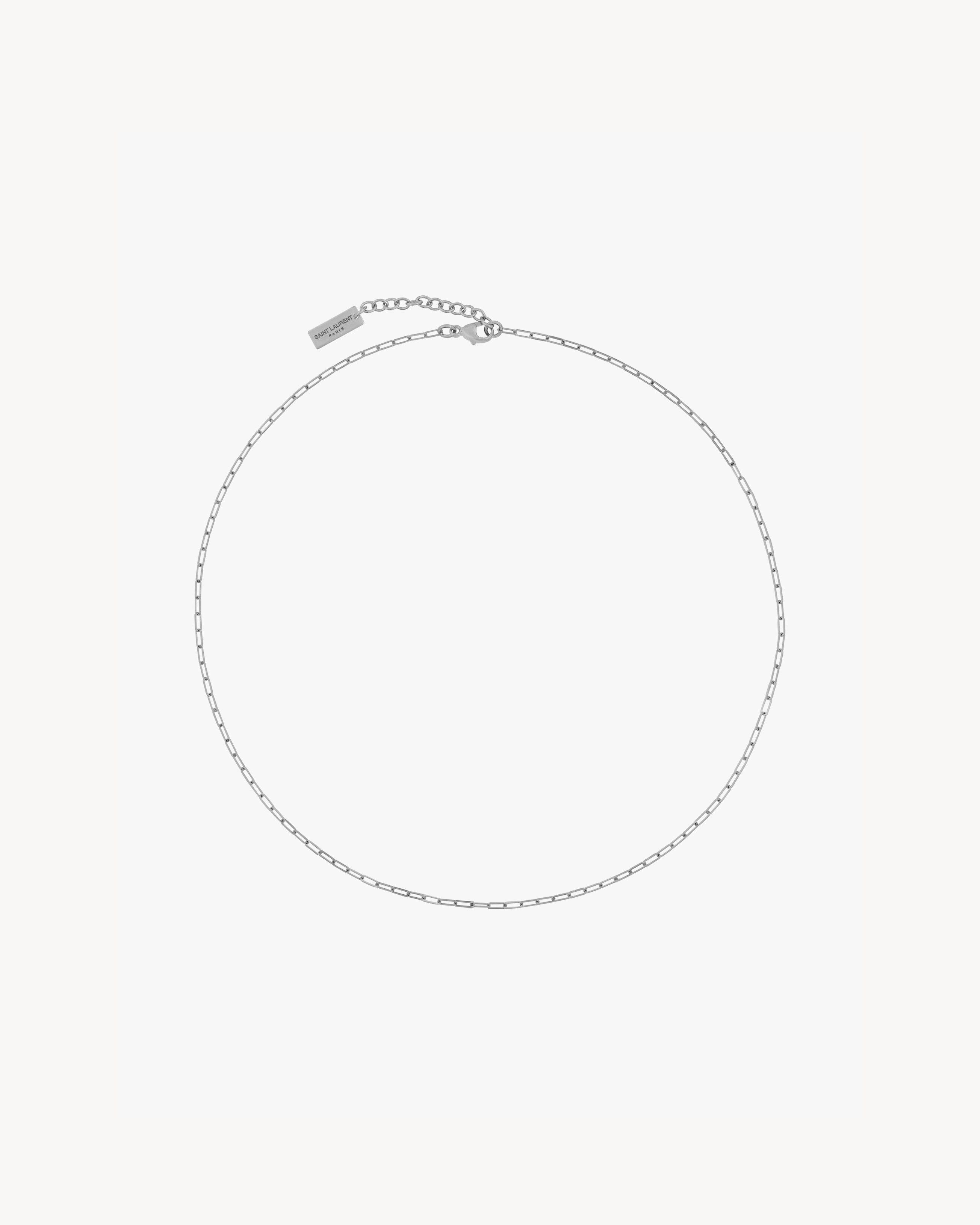 Saint Laurent Paris o1bcso1str1224 Size: OS/Rectangular Chain Necklace in Silver Size ONE SIZE - 1 Preview