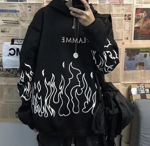 Japanese Brand black flame hoodie Size US M / EU 48-50 / 2 - 4 Thumbnail