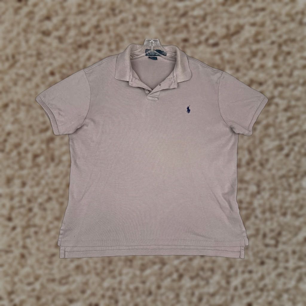 Ralph Lauren VINTAGE Ralph Lauren Polo Shirt Men Large Gray 100% Cotton Custom Fit Short Sleeve 40 Chest Logo Embroidered Size US L / EU 52-54 / 3 - 1 Thumbnail