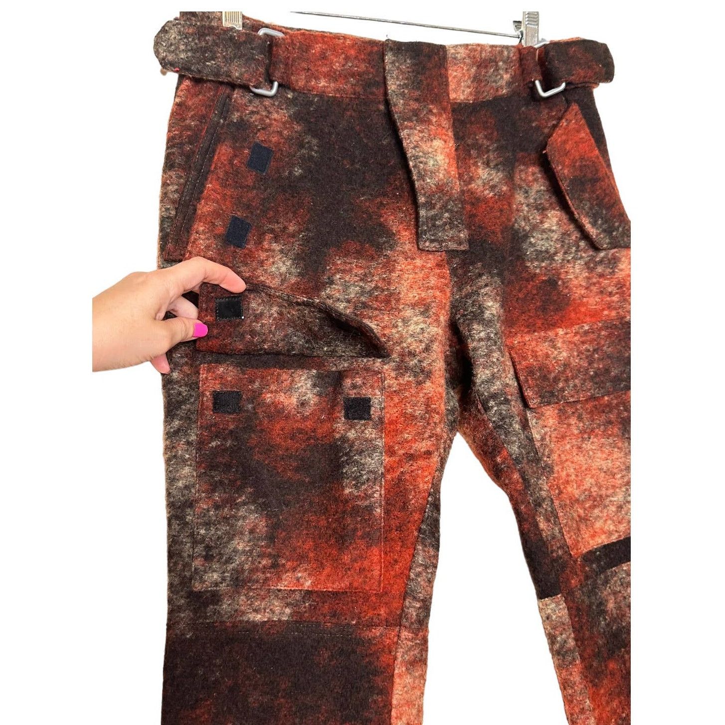 Misbhv MISBHV red rust wool blend tactical moto pants size small Size 32" / US 10 / IT 46 - 7 Thumbnail