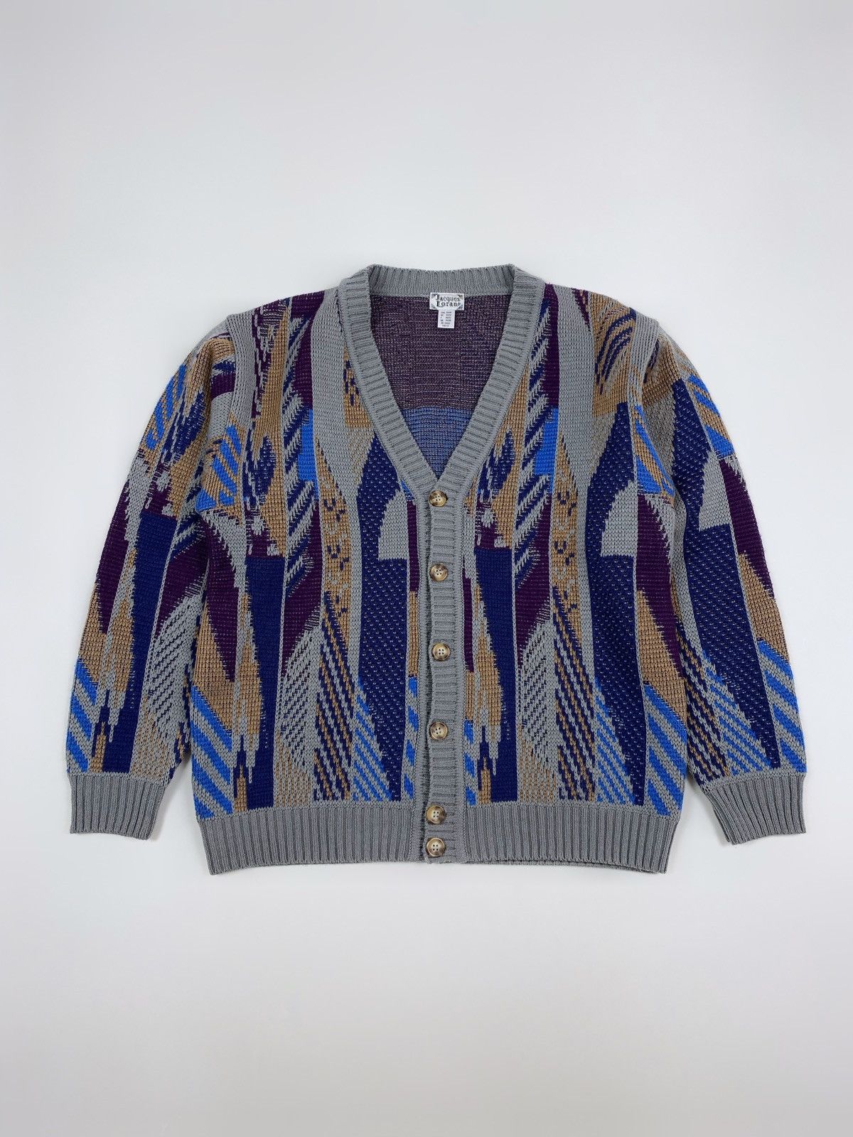 Vintage 1990’s Vintage Jacques Lorant Abstract Pattern Boxy Cardigan Size US M / EU 48-50 / 2 - 1 Thumbnail