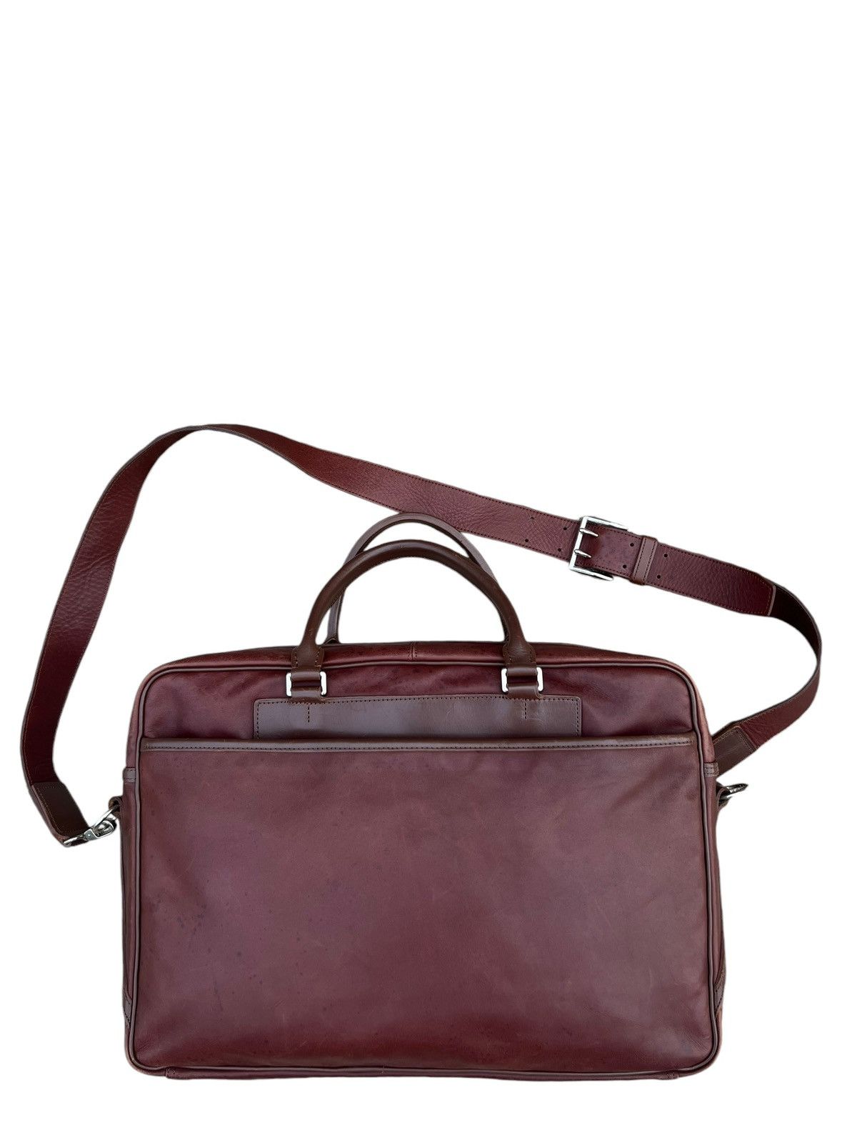 Japanese Brand × Leather Somes Saddle Japan Distressed Patina Leather 2 Way Bag Size ONE SIZE - 6 Thumbnail