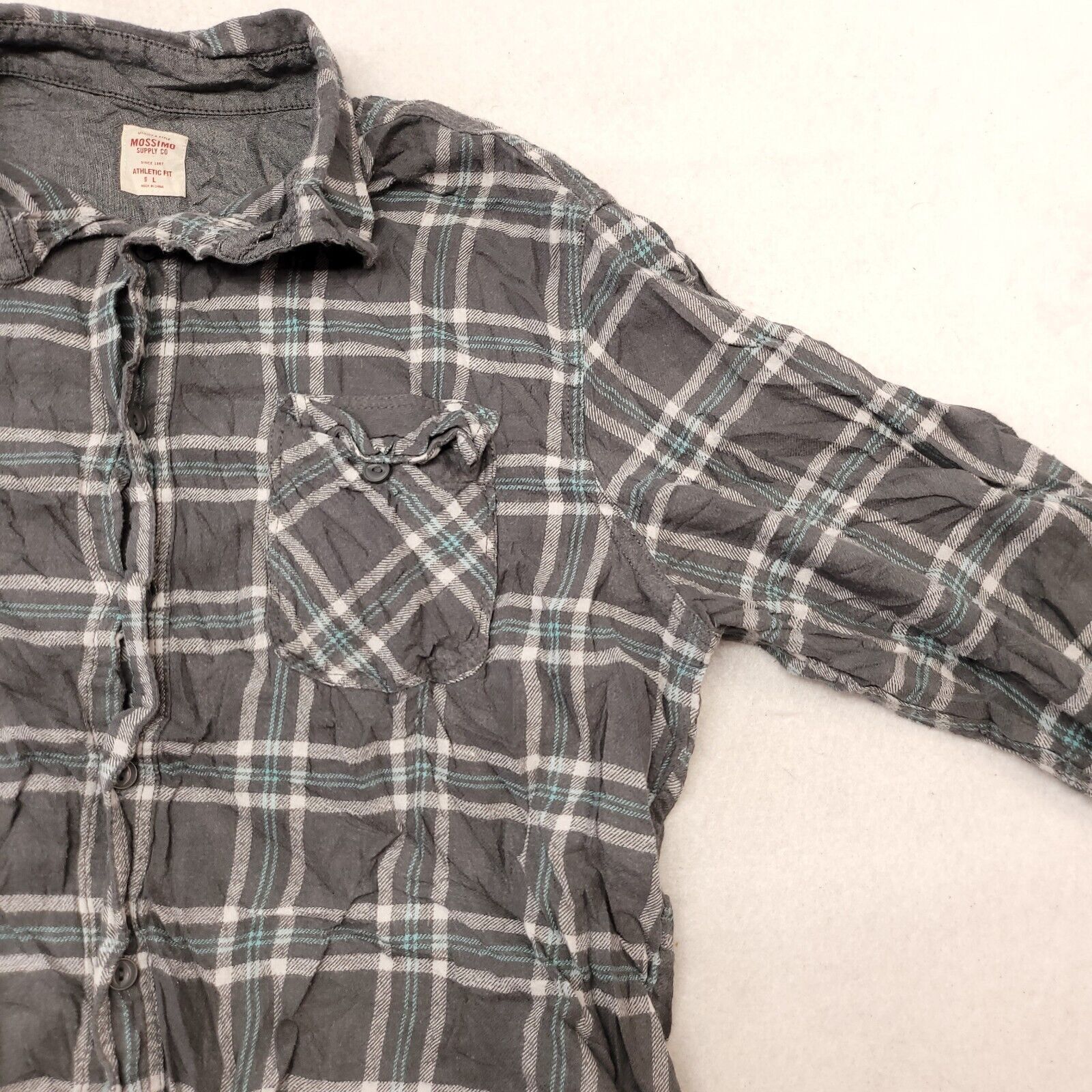 Mossimo Mossimo Tartan Flannel Shirt Mens Size Large L Gray White Size US L / EU 52-54 / 3 - 5 Thumbnail