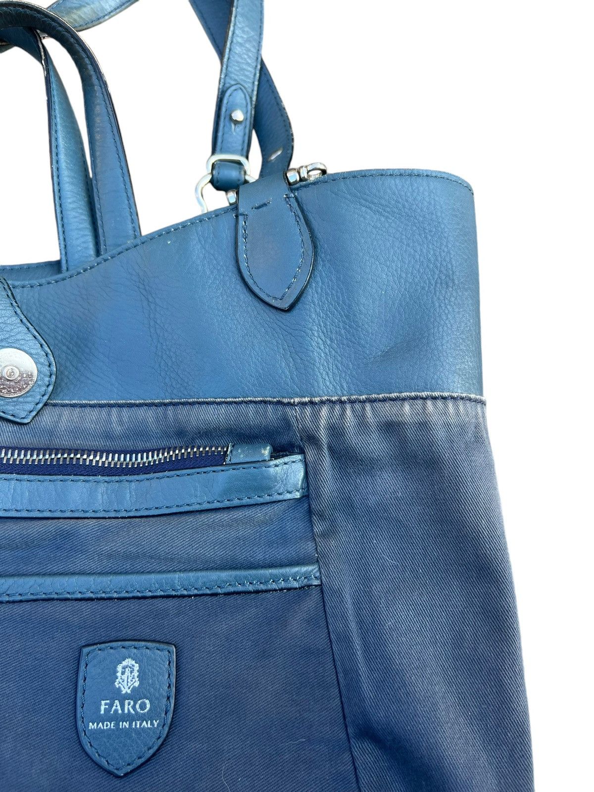 Leather FARO Japan Distressed Patina Leather 2 Way Tote Bag Size ONE SIZE - 22 Thumbnail