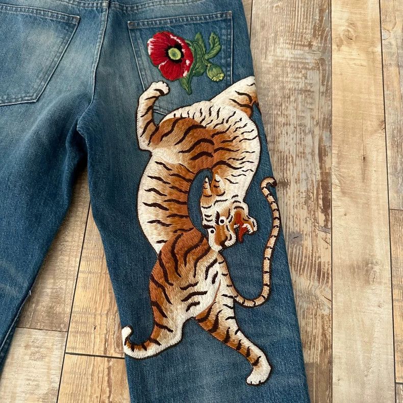 Gucci GucciFloral tiger embroidery jeans 2503-Nextarrow Size US 30 / EU 46 - 7 Thumbnail