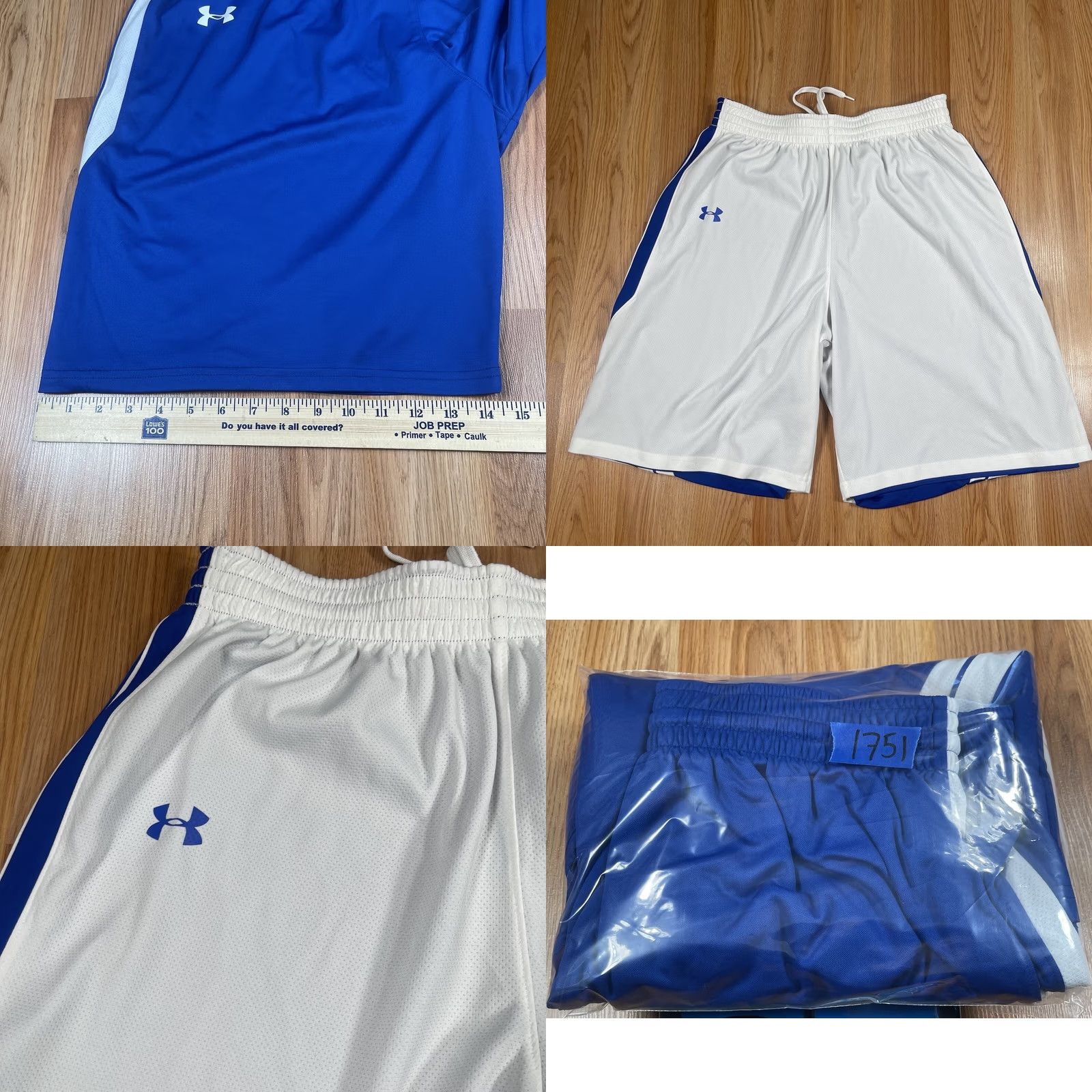 Under Armour Under Armour Basketball Shorts Mens Size L Large Reversible Athletic Blue White Size US 33 - 8 Thumbnail
