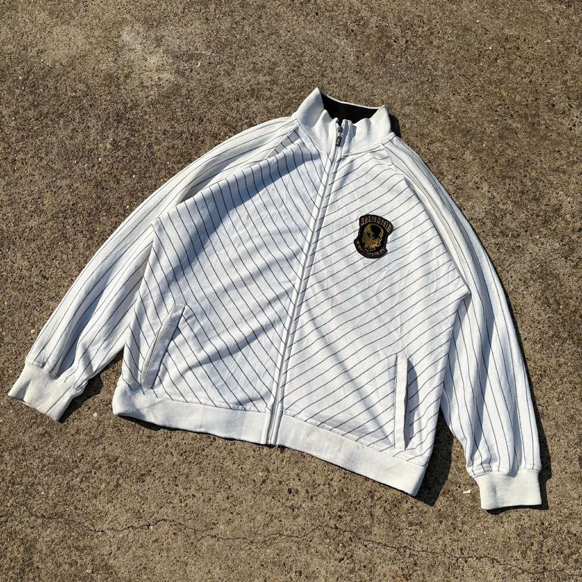 Japanese Brand Fogaty House Skull Pinstripe Track Jacket Size US XL / EU 56 / 4 - 10 Thumbnail