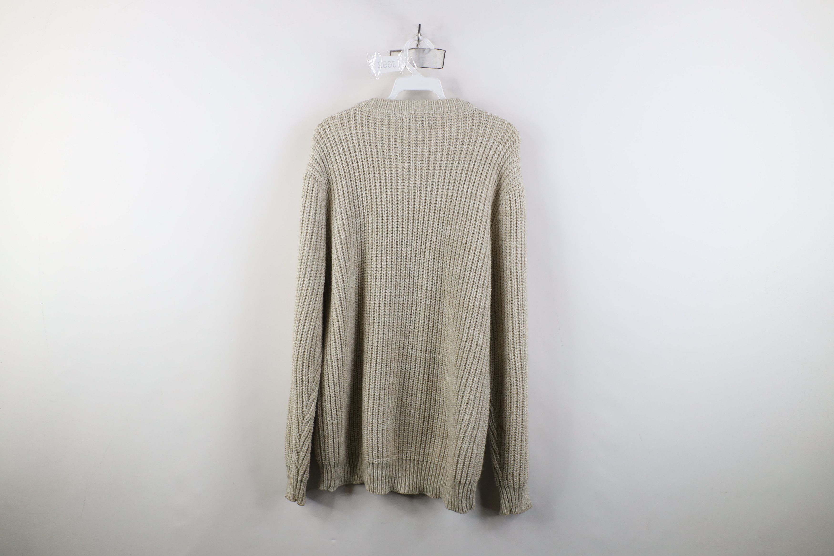 Vintage Vintage 70s Streetwear Chunky Ribbed Knit Sweater Beige Size US XL / EU 56 / 4 - 9 Thumbnail
