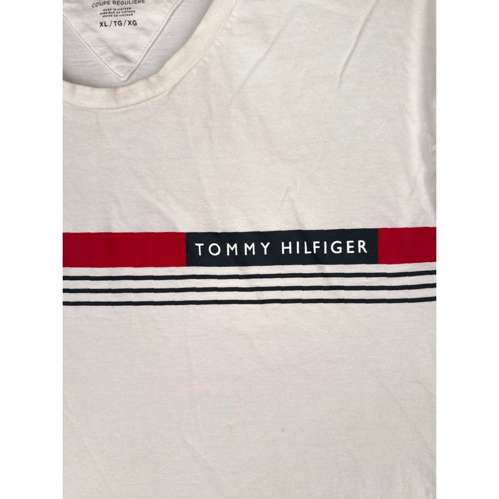 Tommy Hilfiger Tommy Hilfiger Shirt Adult XL White Crew Neck Short Sleeve 100% Cotton Jersey Logo Embroidered Size US XL / EU 56 / 4 - 6 Thumbnail