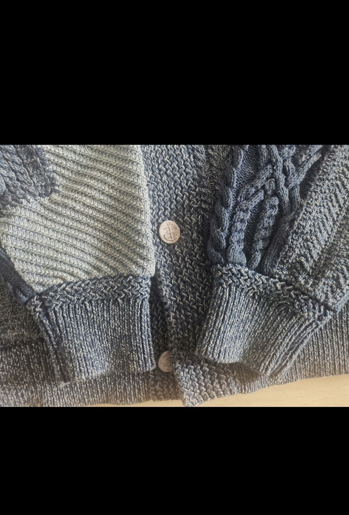 RRL Ralph Lauren RRL PATCHWORK SHAWL COLLAR CARDIGAN INDIGO BLUE Size US M / EU 48-50 / 2 - 4 Thumbnail