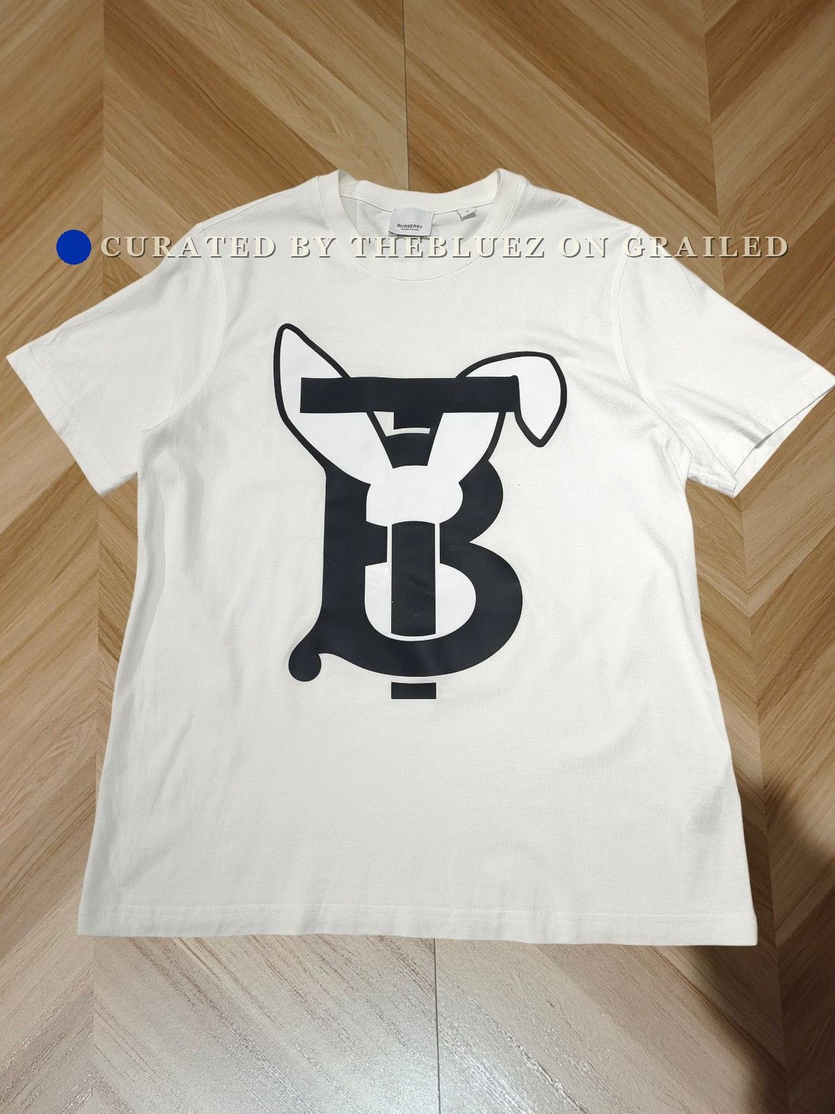 Burberry Emerson TB Monogram Logo White Cotton T-Shirt Medium