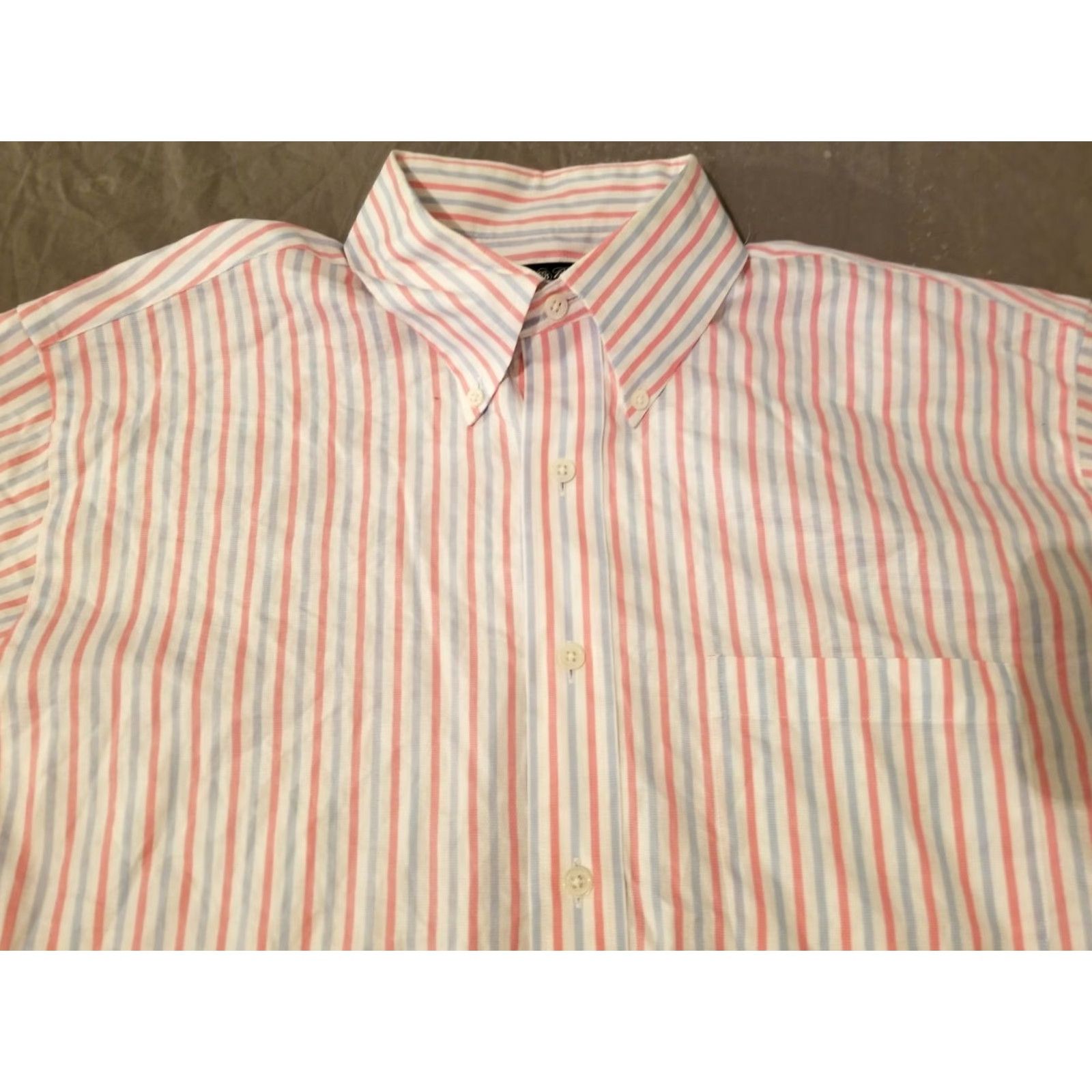 Brooks Brothers VINTAGE? (No) Brooks Brothers Dress Shirt L White Cotton Button Mens Large Shirt Size 42R - 2 Thumbnail