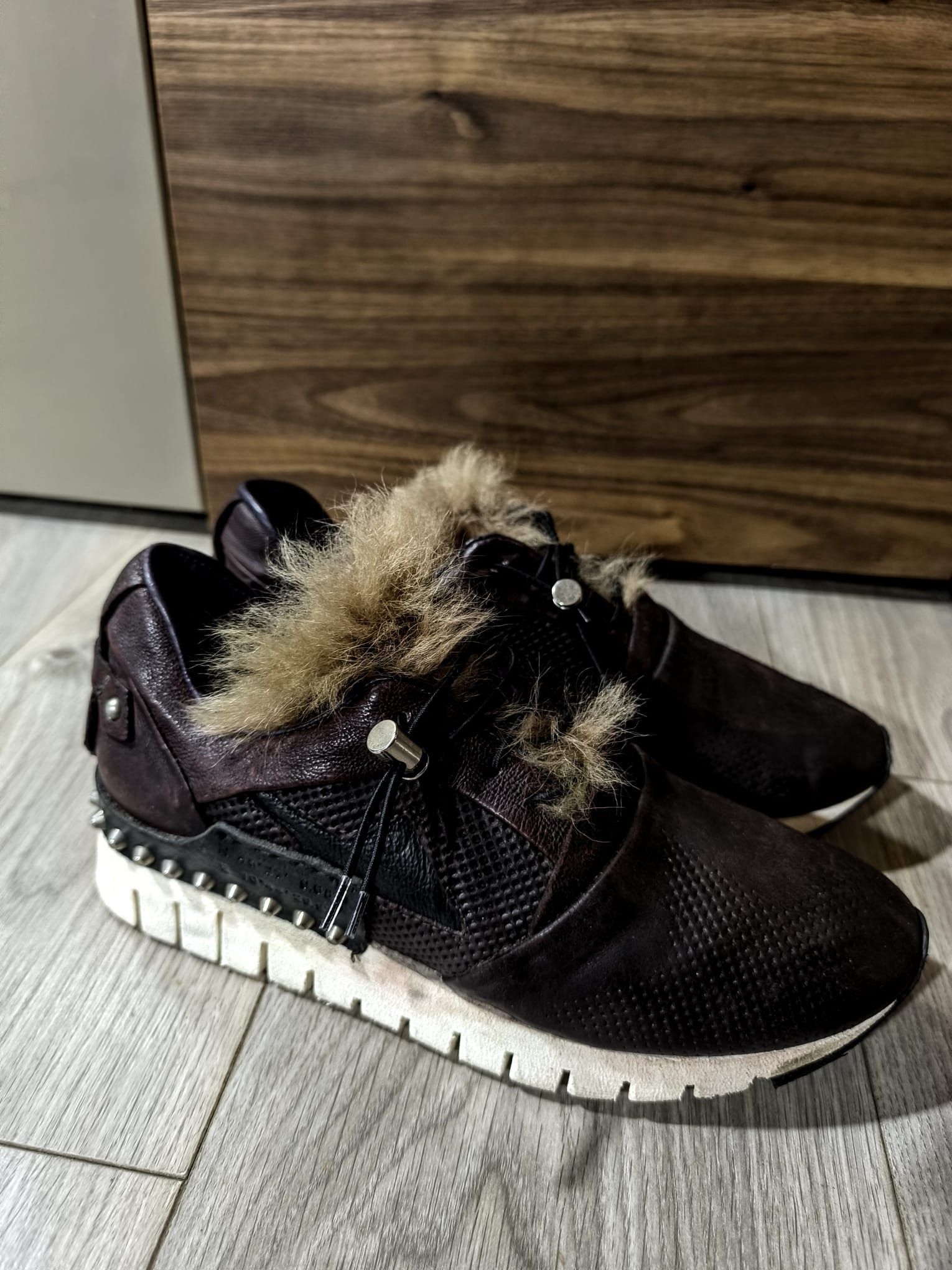 A.S.98 A.S.98 Denastar leather sneakers fur detailed studded Size US 10 / IT 40 - 8 Thumbnail