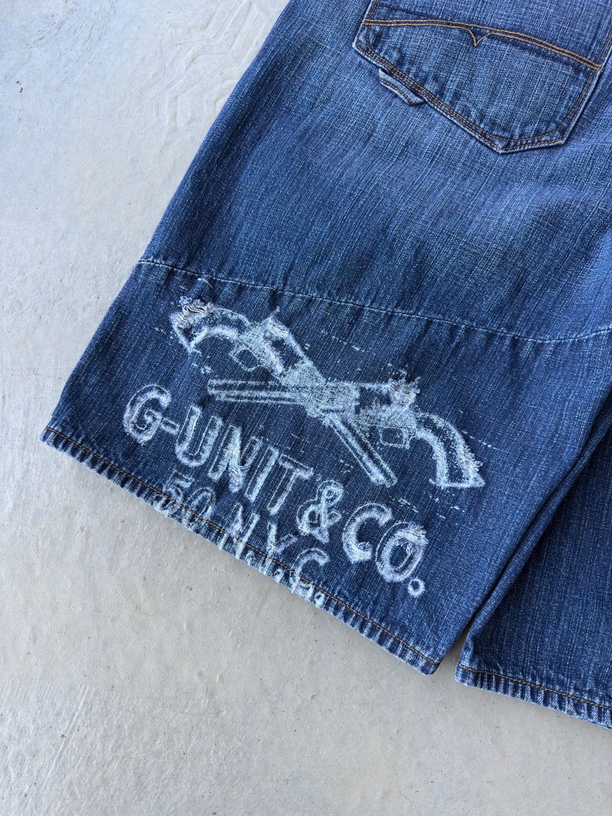 G-Unit Vintage Y2K G Unit Denim NYC Baggy Denim Shorts Size US 40 / EU 56 - 3 Thumbnail