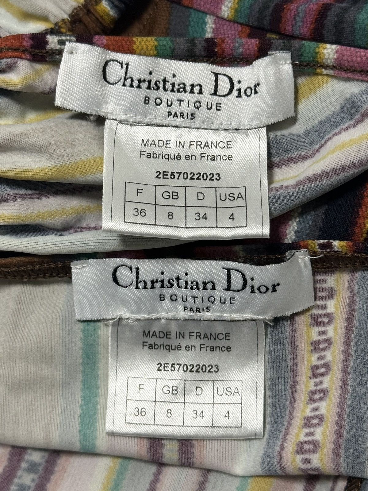Dior CHRISTIAN DIOR Spring Summer 2002 Striped Bikini Size XS / US 0-2 / IT 36-38 - 6 Thumbnail