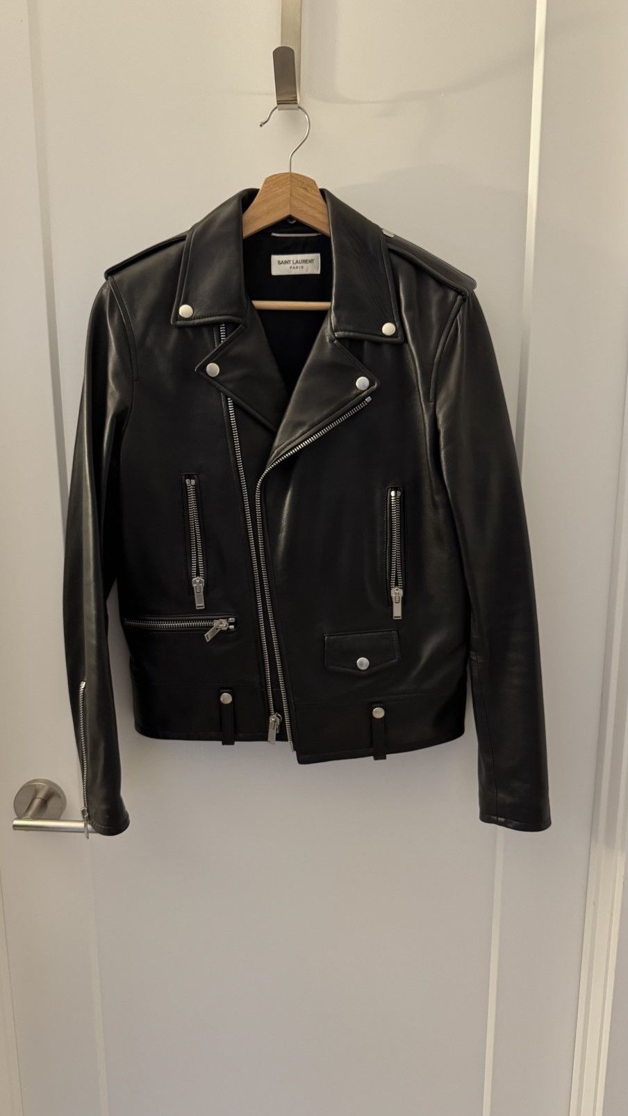 SAINT LAURENT PARIS｜JACKETS (376283 Y197Q 1000) Ladies Saint Laurent Paris YSL Classic Motorcycle Leather
